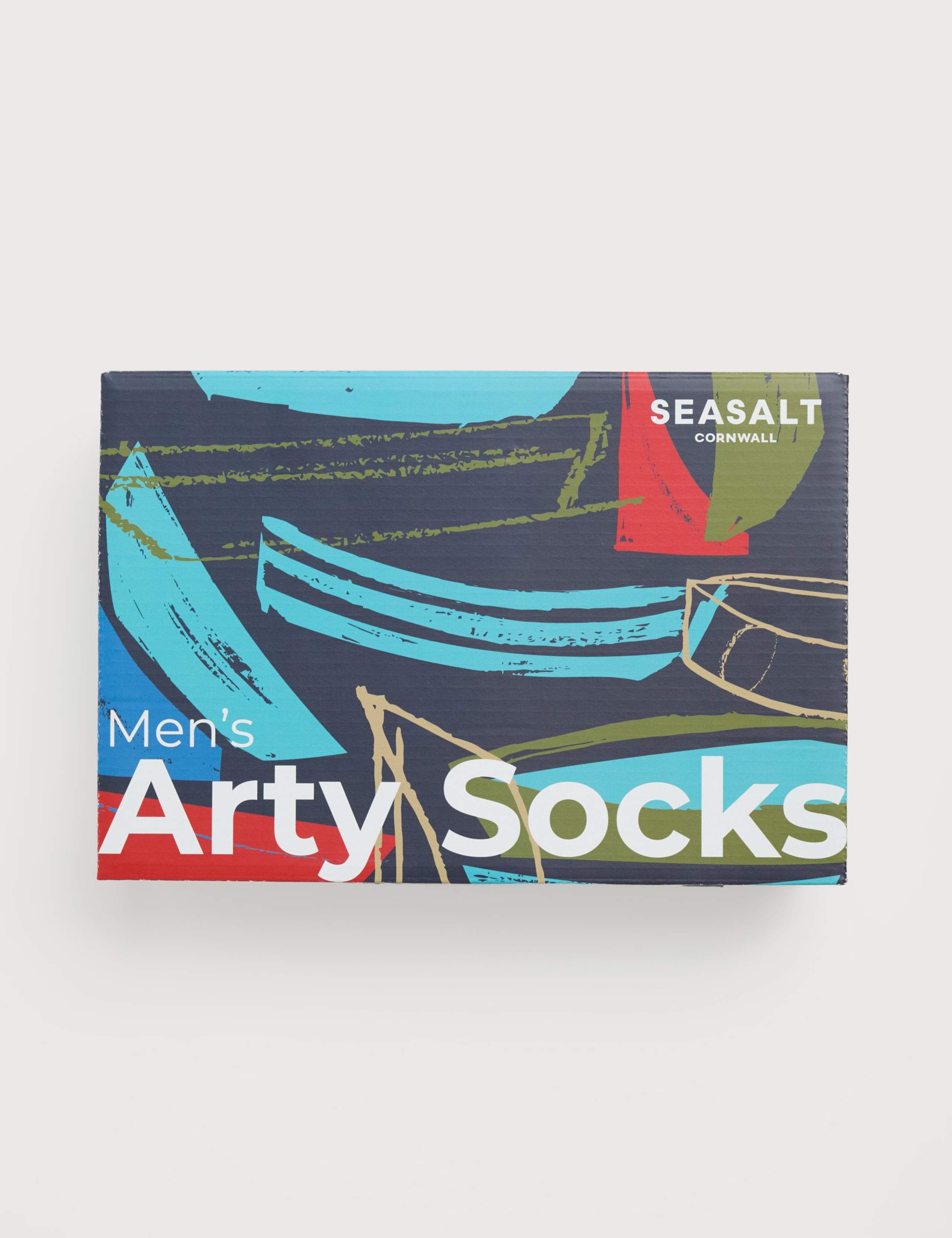 4 Pack Seaside Design Cotton Rich Socks Gift Box 3 of 3
