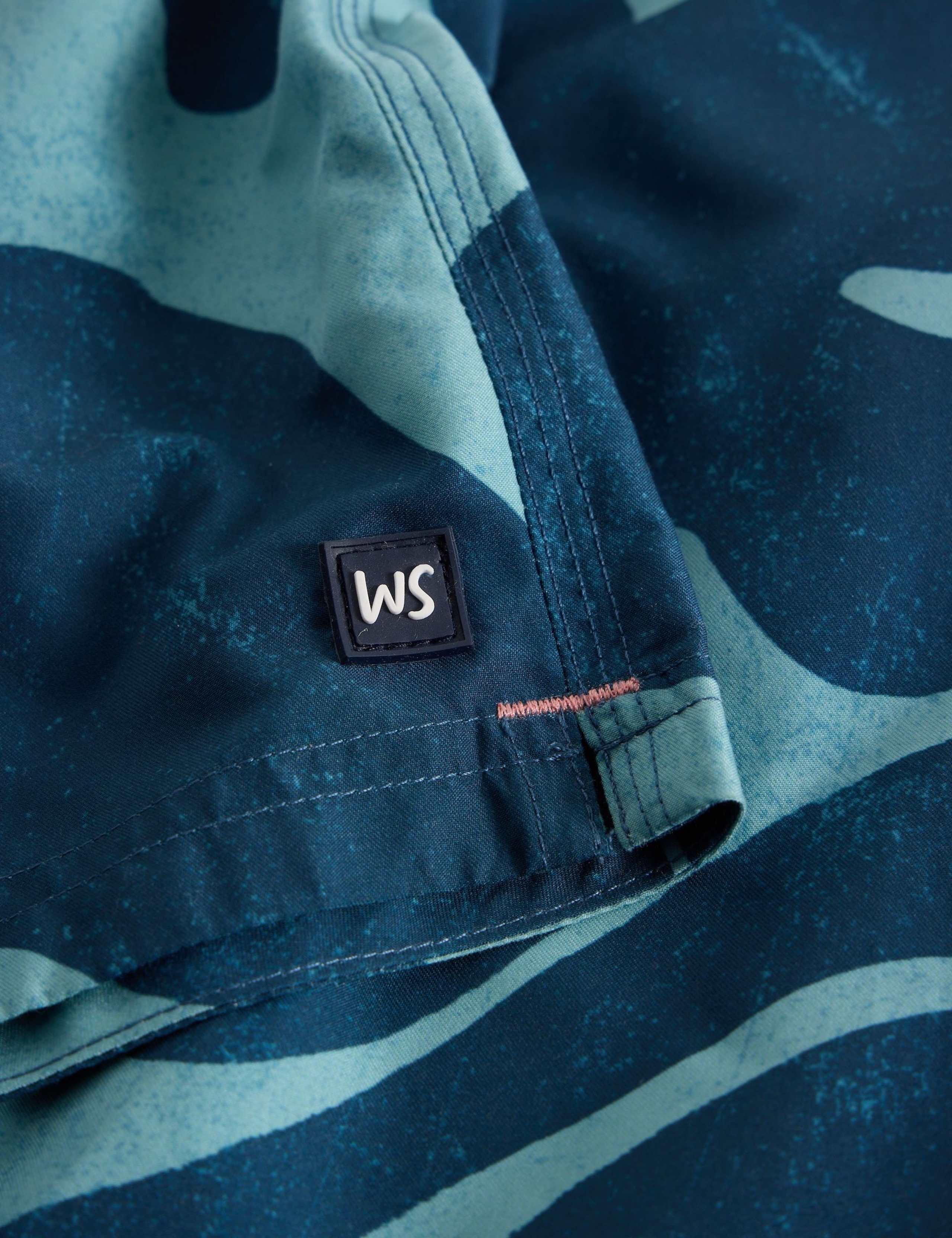 Pocketed Abstract Print Swim Shorts 3 of 6