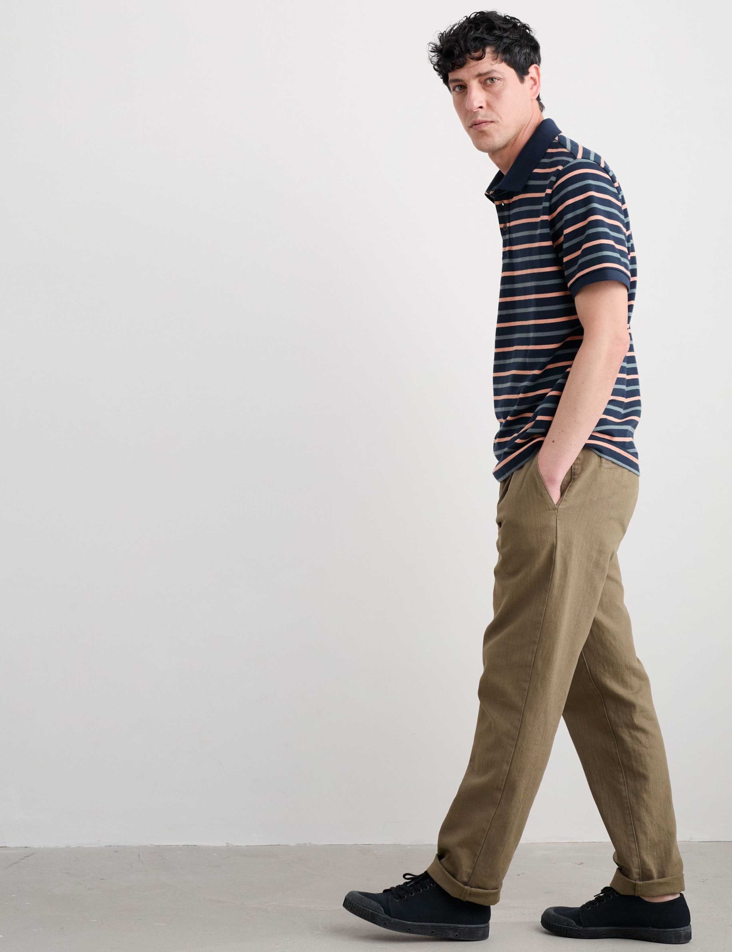 Pure Cotton Striped Polo Shirt 4 of 5