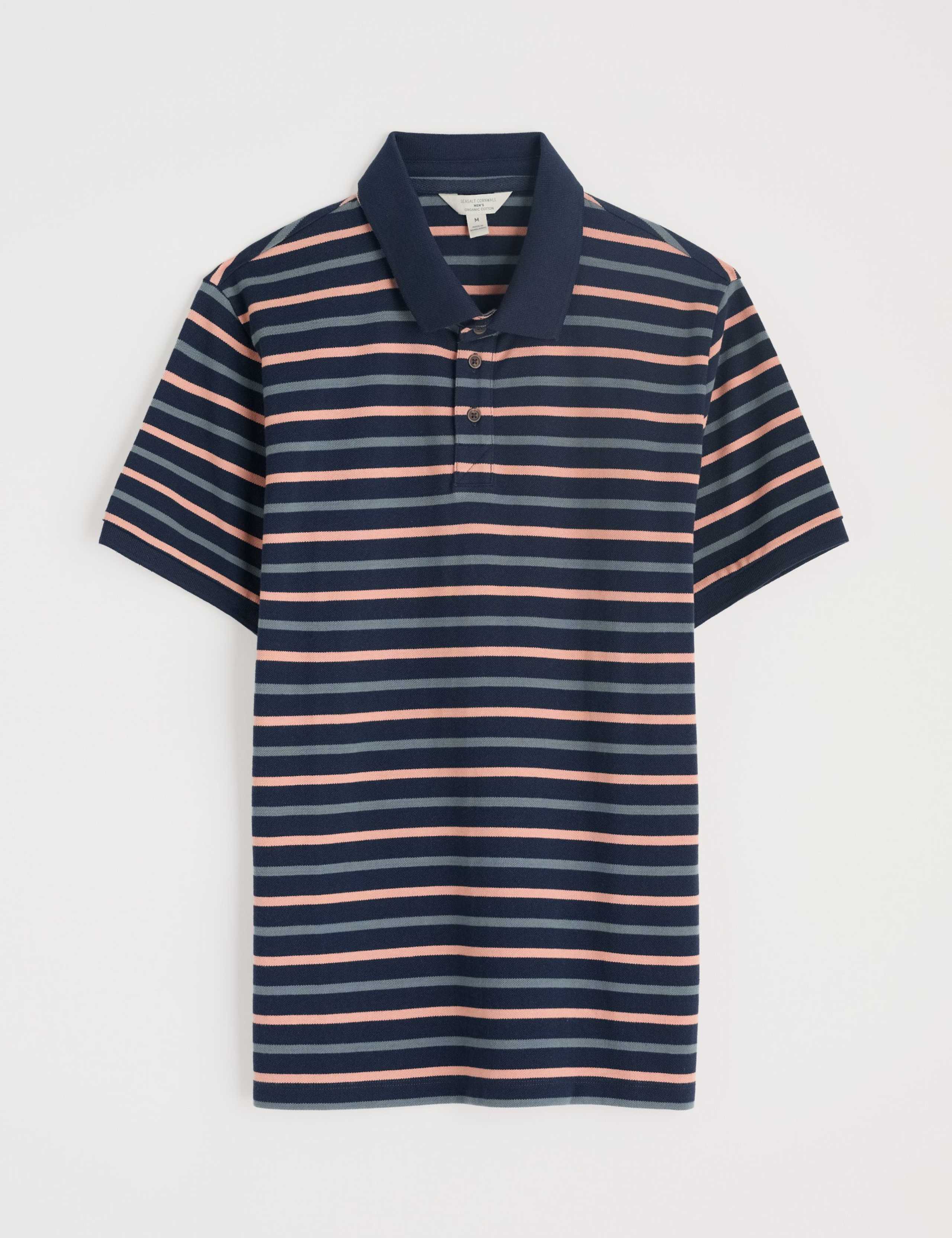 Pure Cotton Striped Polo Shirt 2 of 5