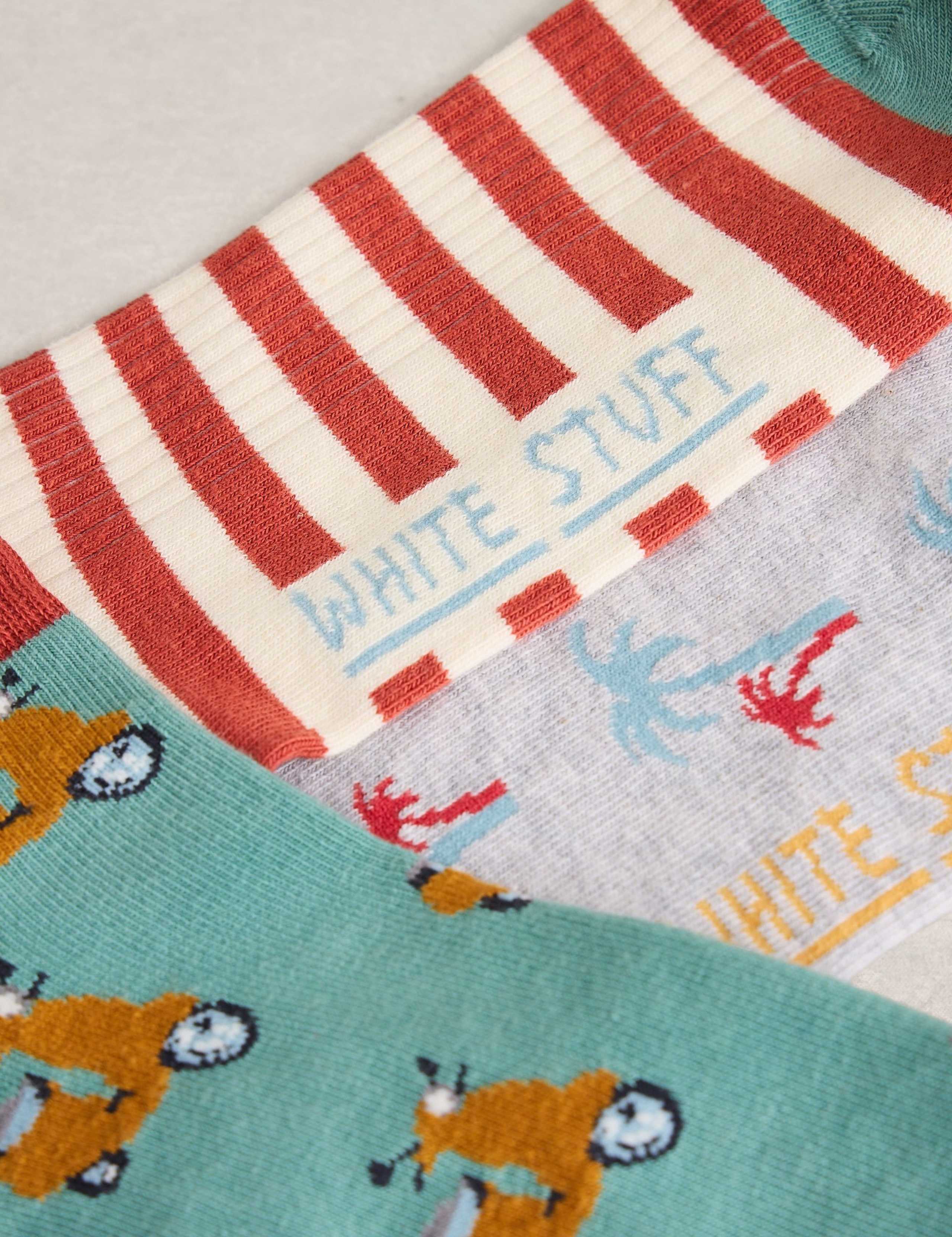 3 Pack Novelty Cotton Rich Trainer Socks 2 of 2