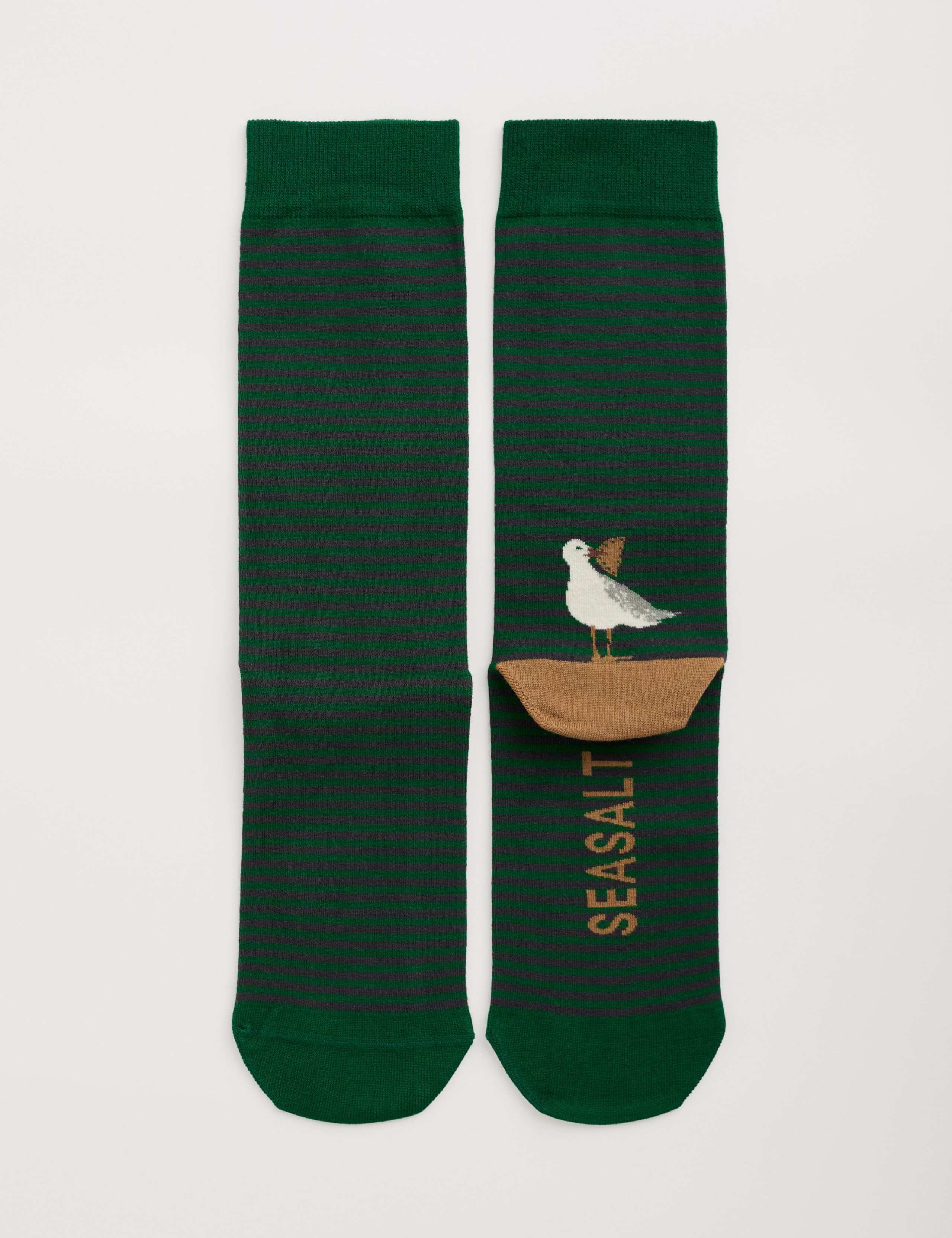 Stripe Bird Motif Socks 1 of 1