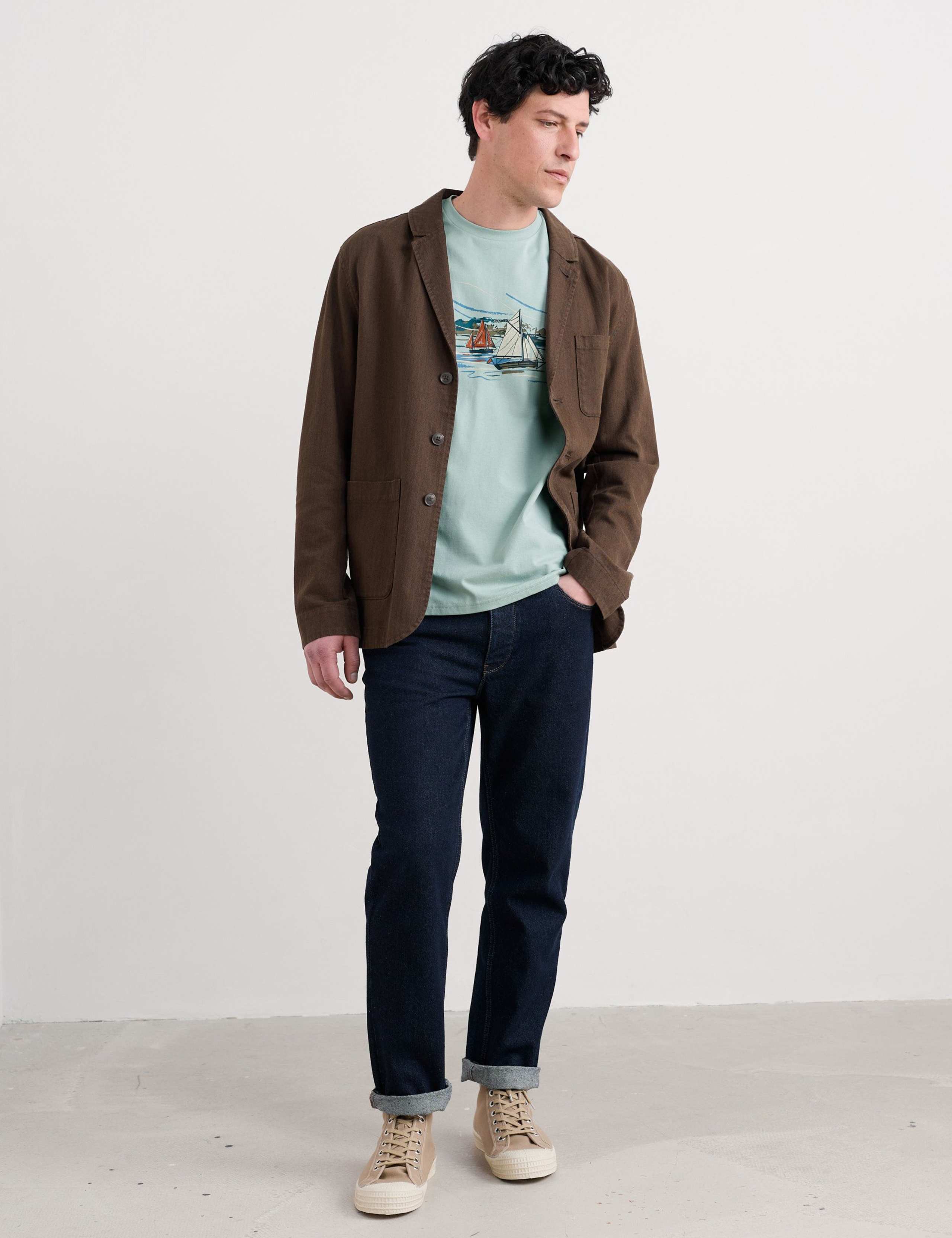 Pure Cotton Boat Graphic T-Shirt 4 of 5