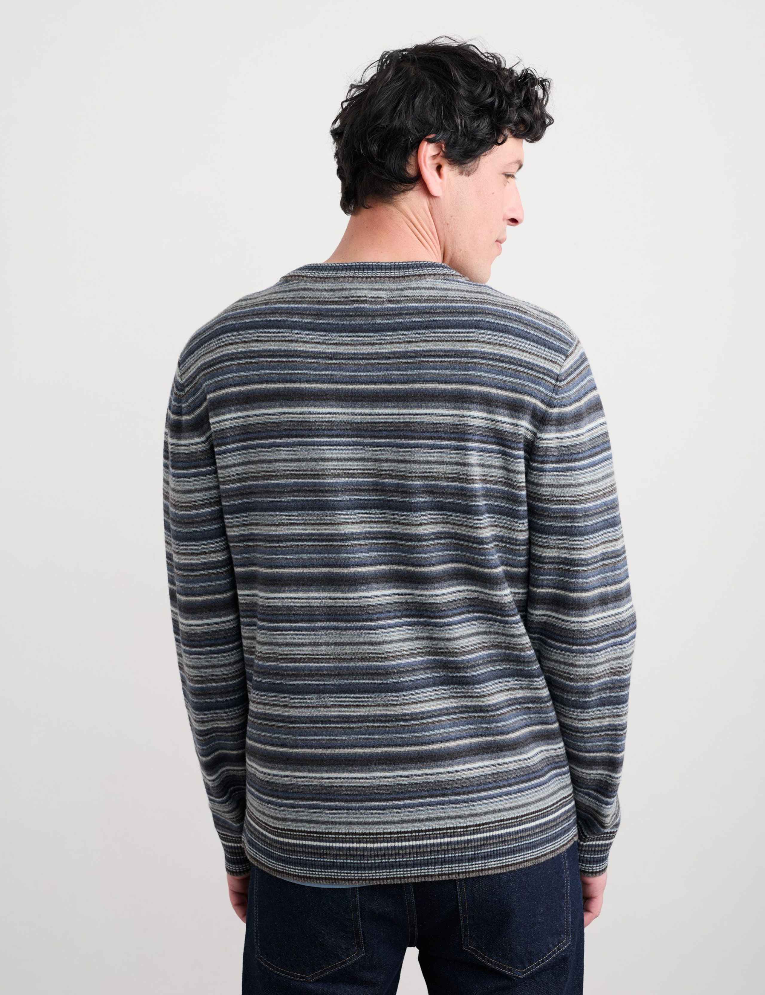 Lambswool Rich Striped Crew Neck Jumper 3 of 5