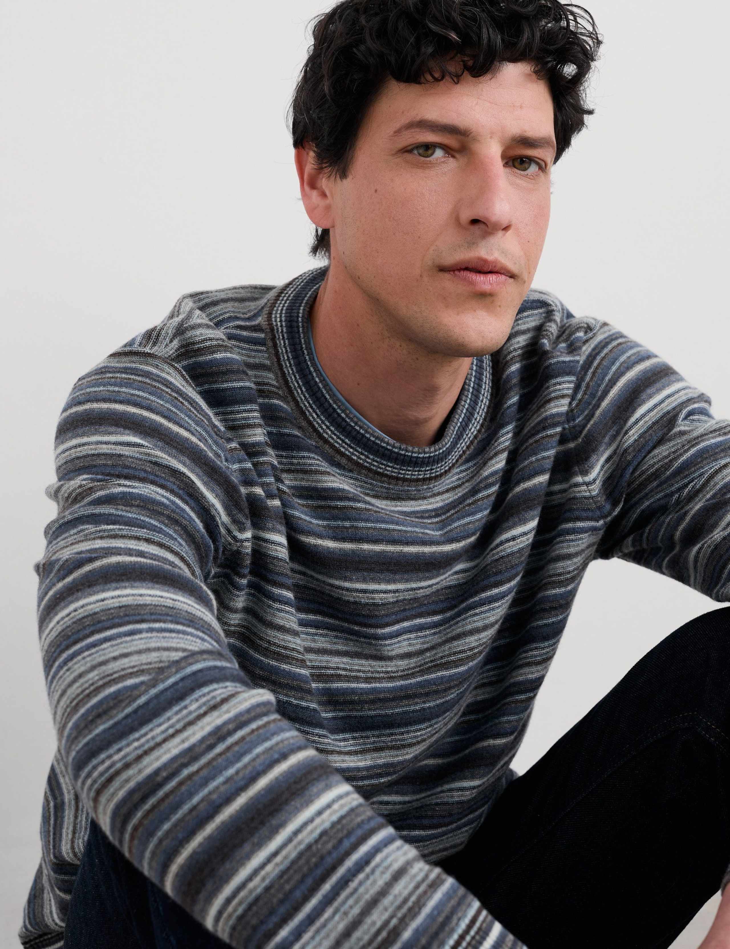 Lambswool Rich Striped Crew Neck Jumper 4 of 5