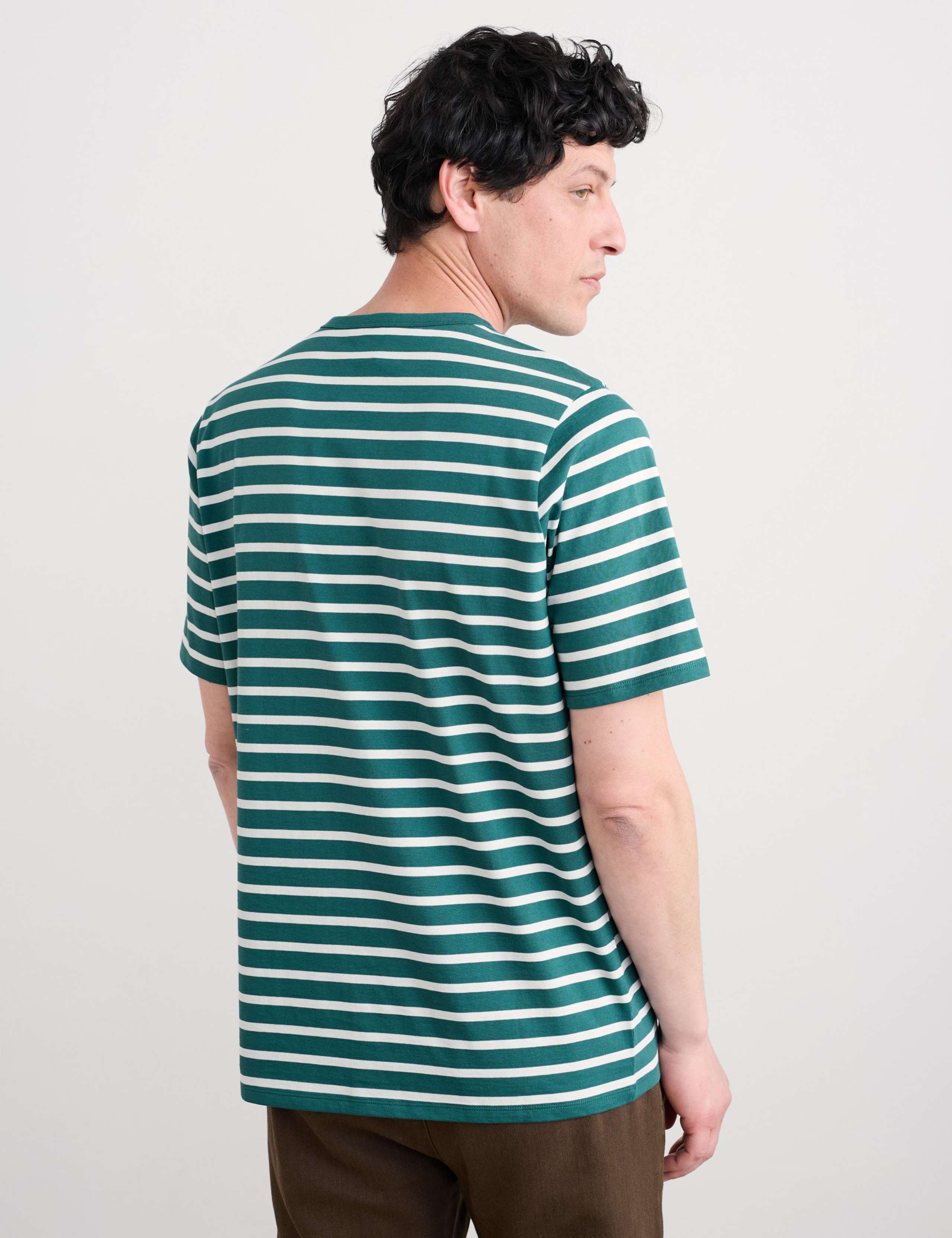 Pure Cotton Striped Crew Neck T-Shirt 3 of 5