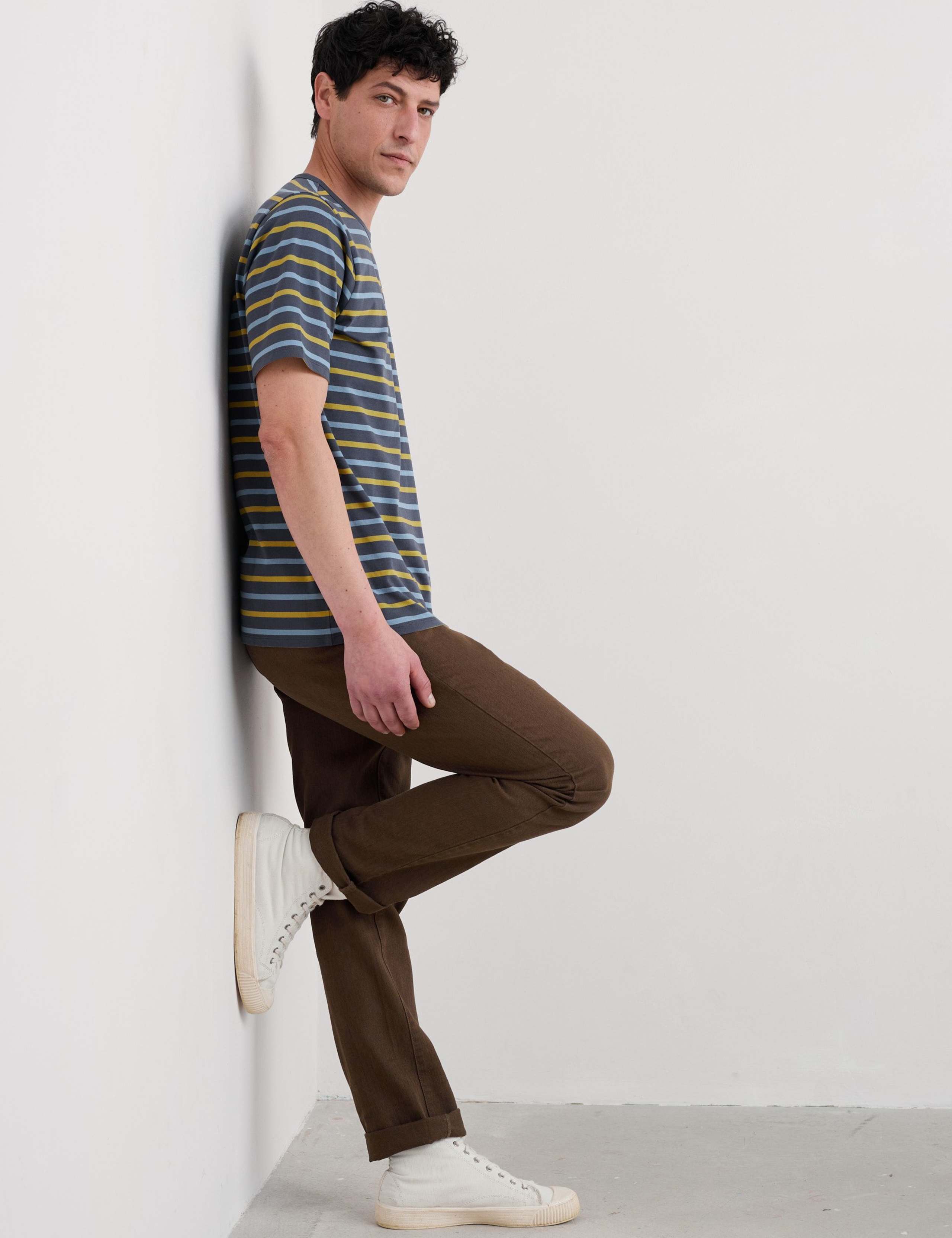 Relaxed Fit Pure Cotton Striped T-Shirt 4 of 5