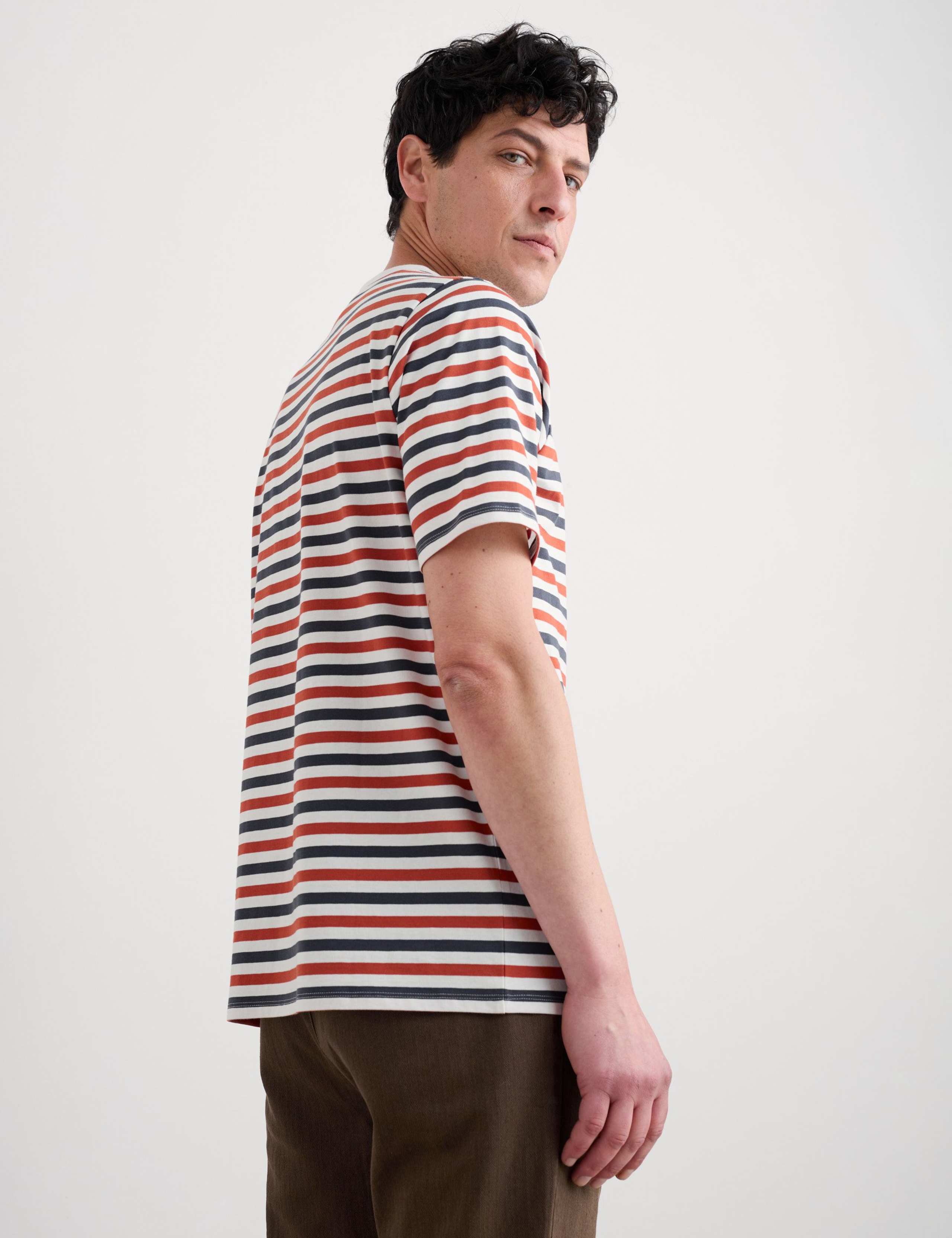 Pure Cotton Striped Crew Neck T-Shirt 3 of 6