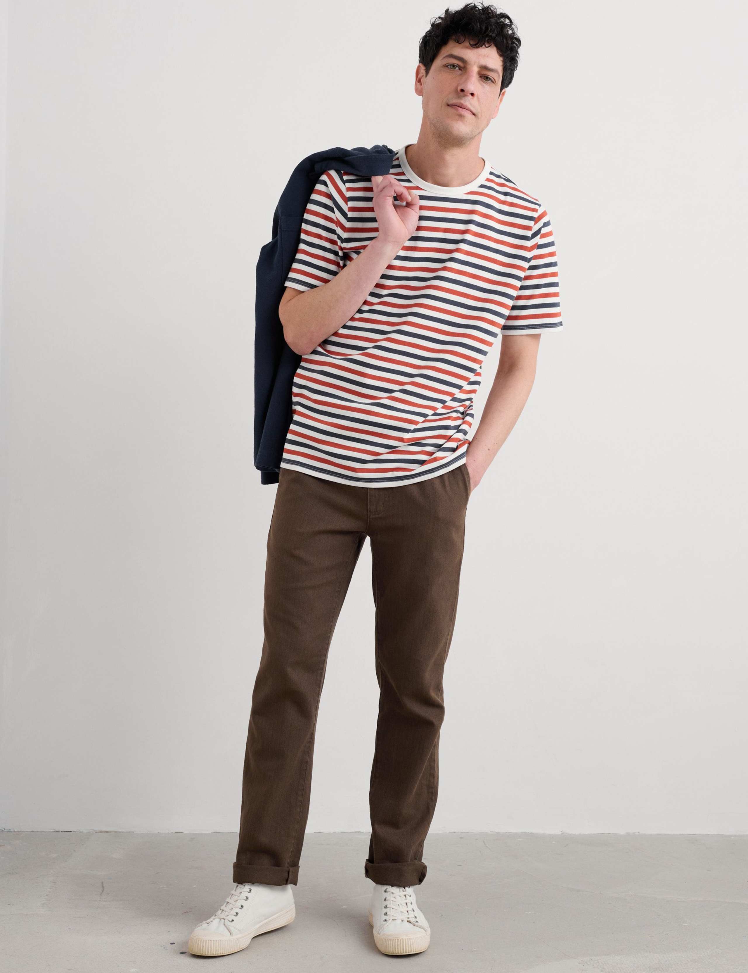 Pure Cotton Striped Crew Neck T-Shirt 5 of 6