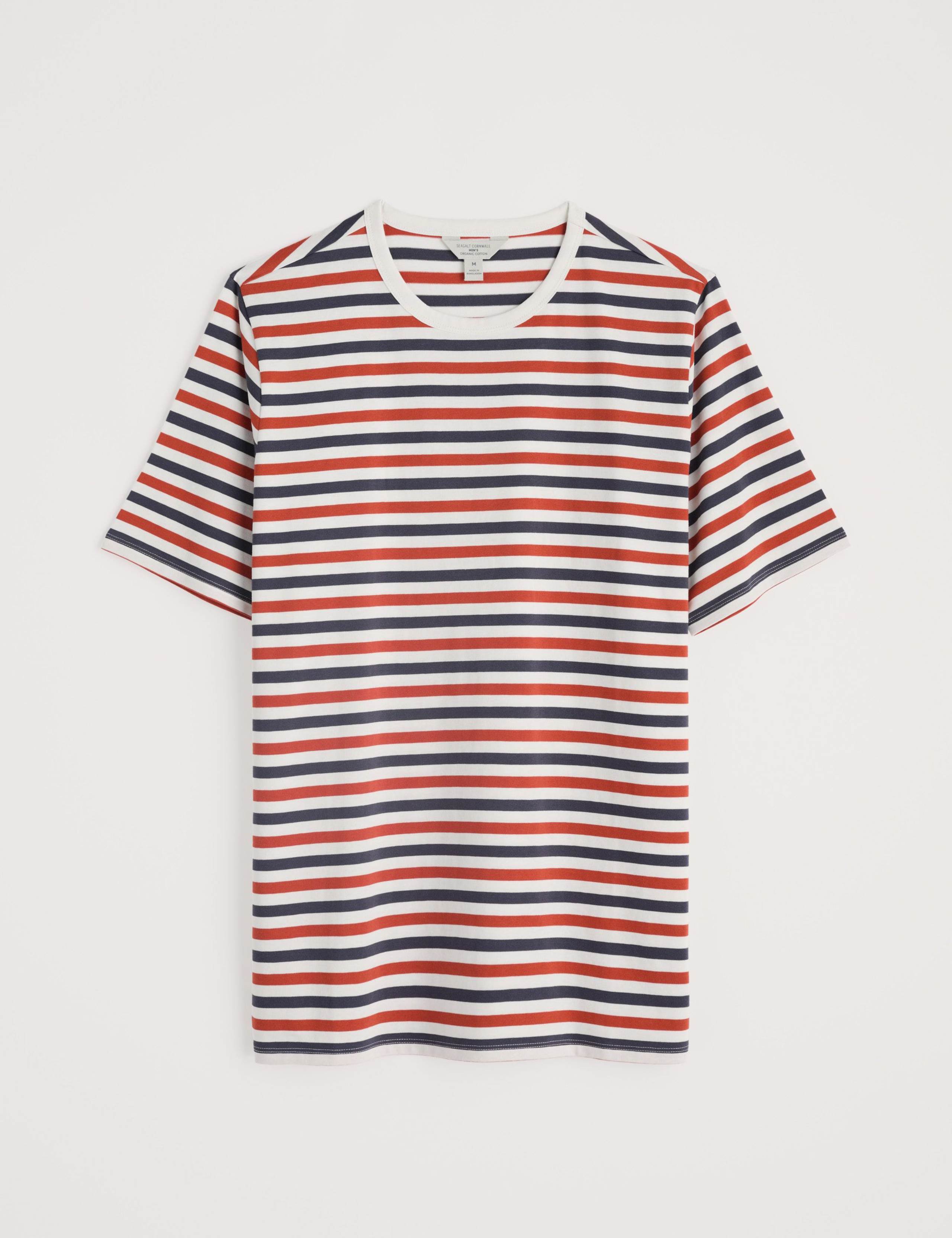 Pure Cotton Striped Crew Neck T-Shirt 2 of 6