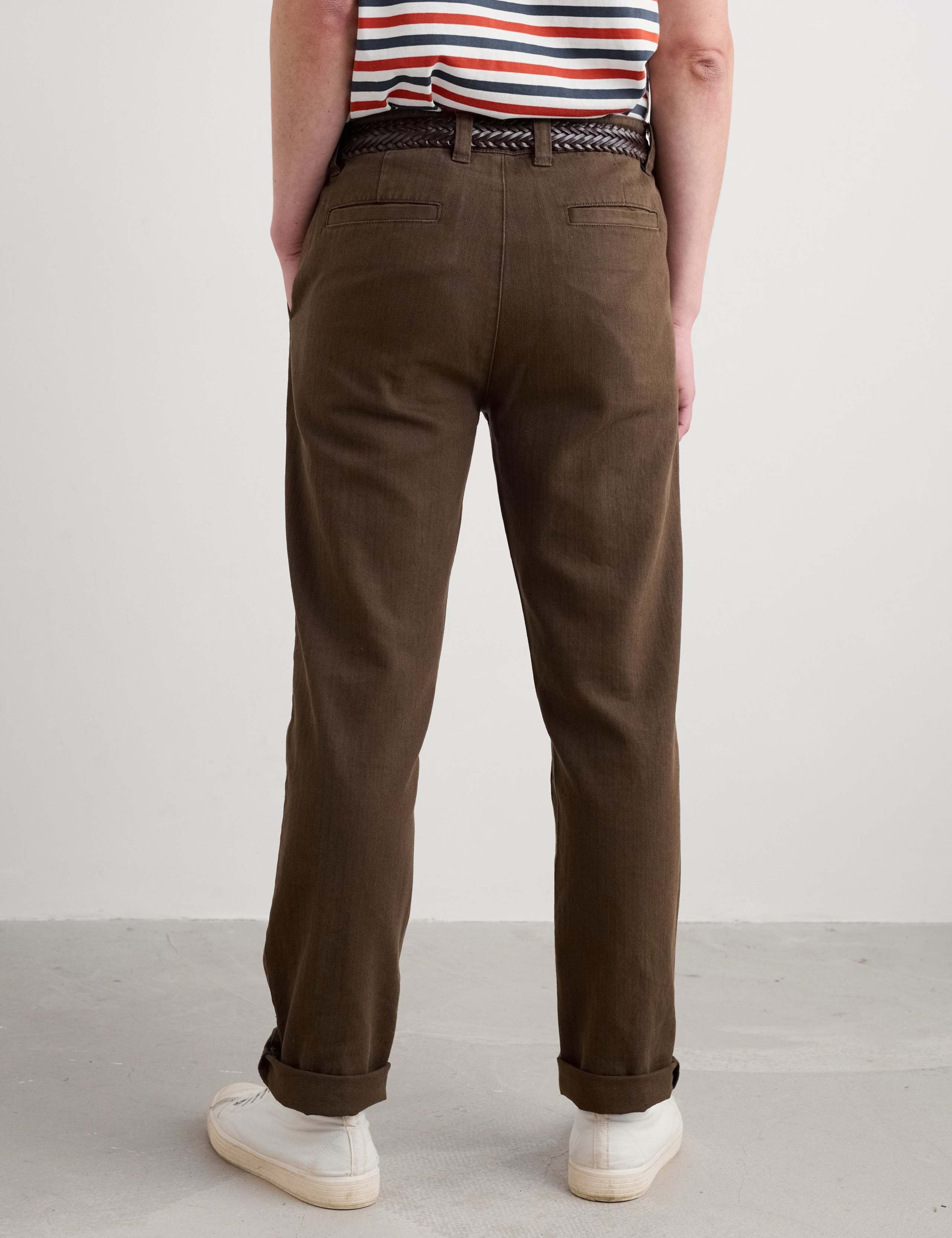 Slim Fit Linen Rich Herringbone Trousers 3 of 5