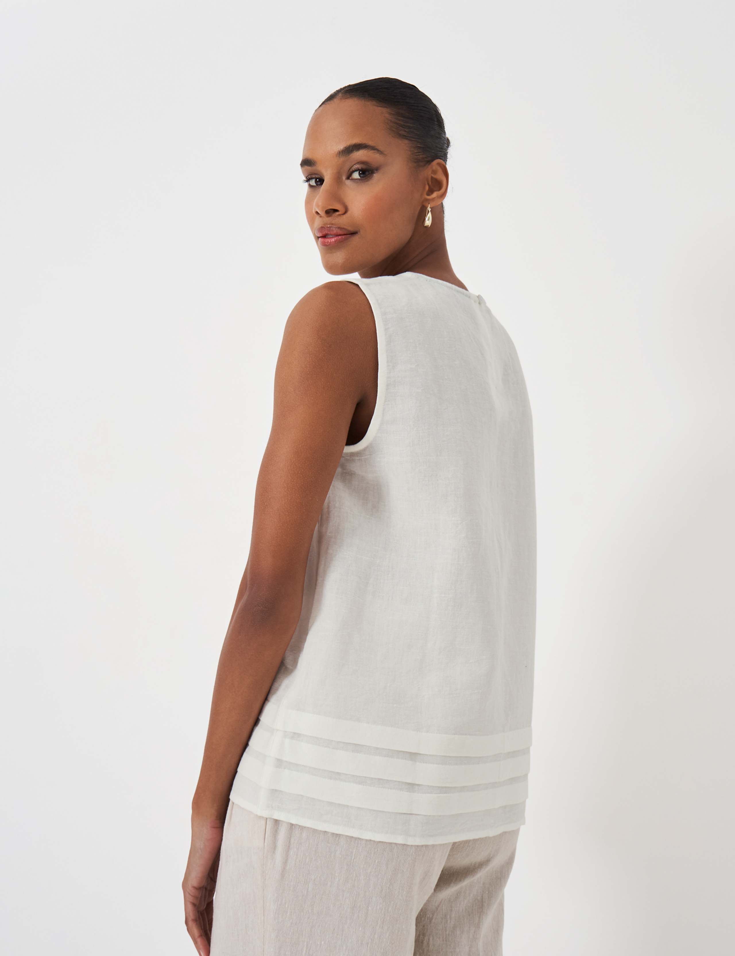 Linen Blend Shell Top 3 of 4