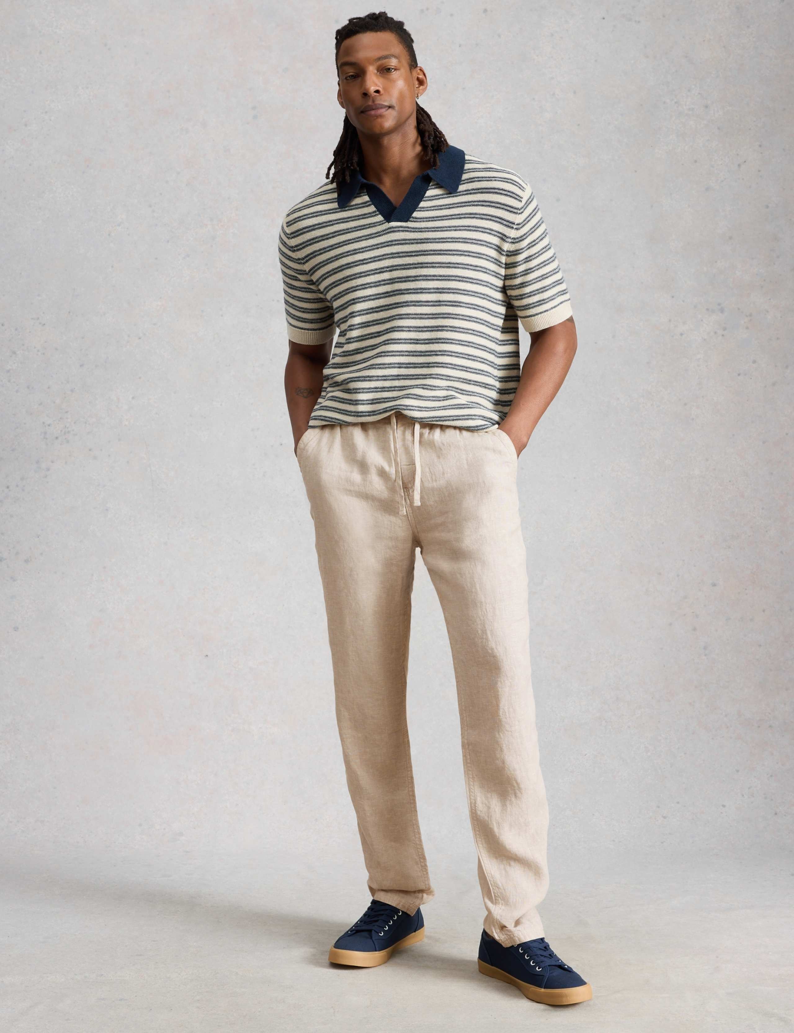 Tapered Fit Pure Linen Trousers 3 of 6