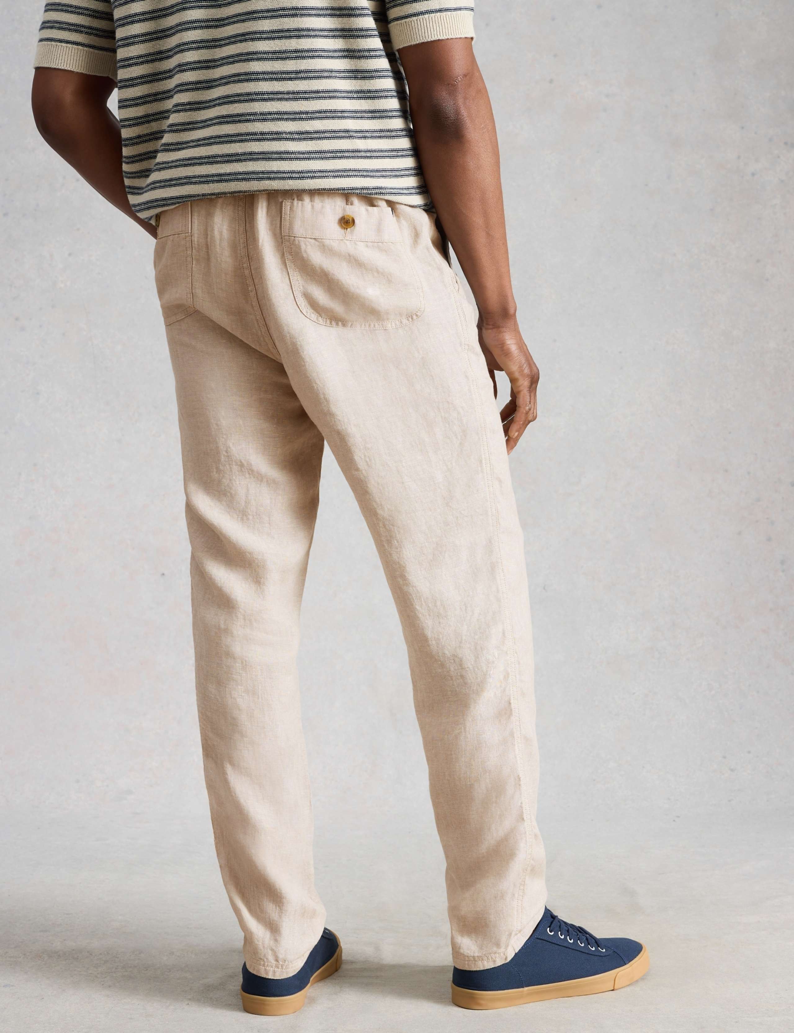 Tapered Fit Pure Linen Trousers 4 of 6