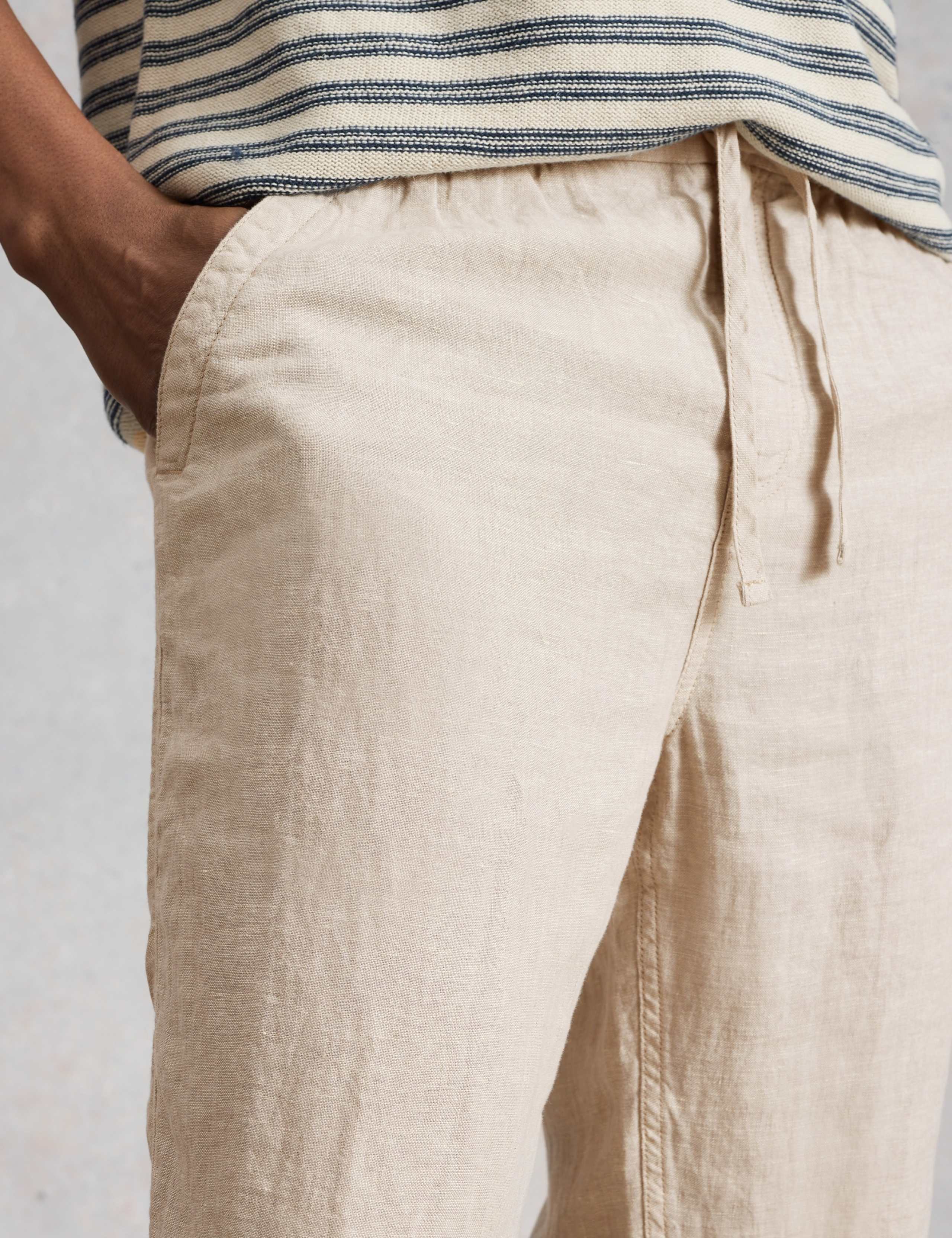 Tapered Fit Pure Linen Trousers 5 of 6
