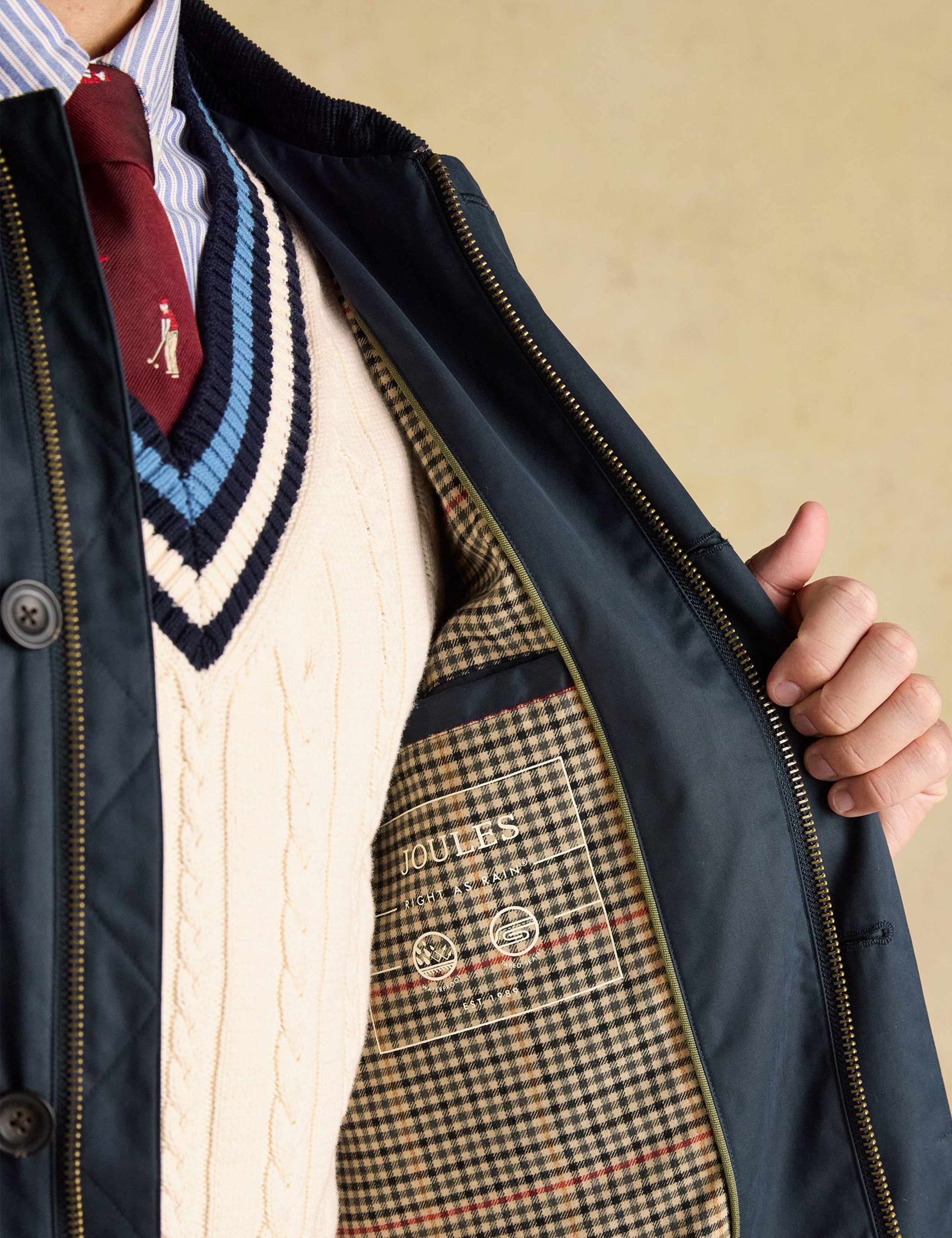 Cotton Blend Collared Waterproof Raincoat 9 of 11