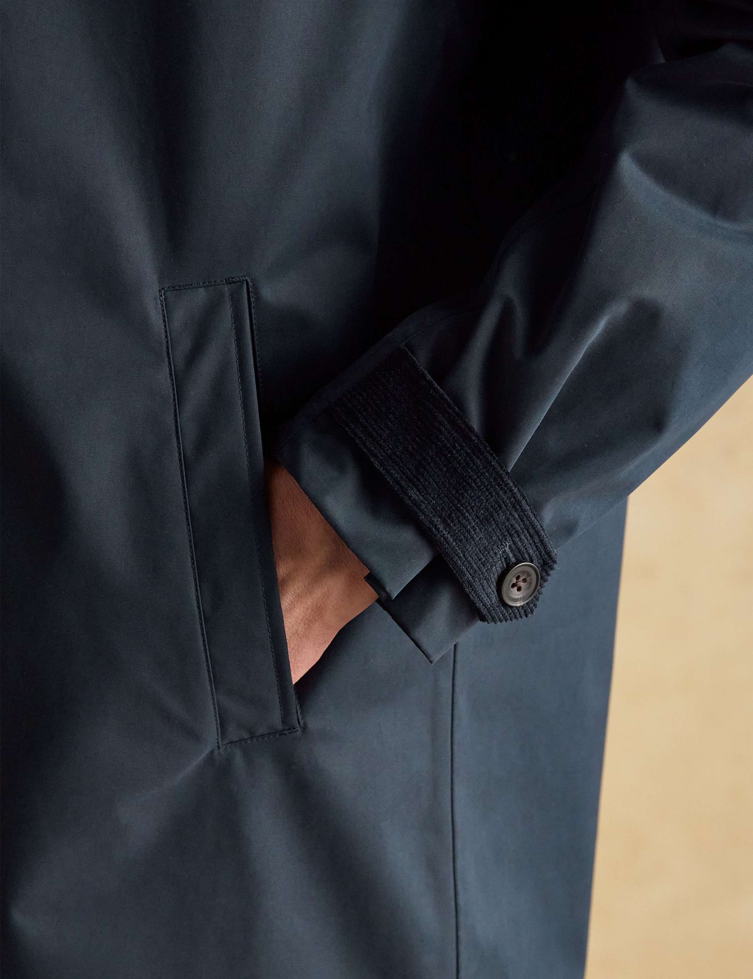 Cotton Blend Collared Waterproof Raincoat 10 of 11