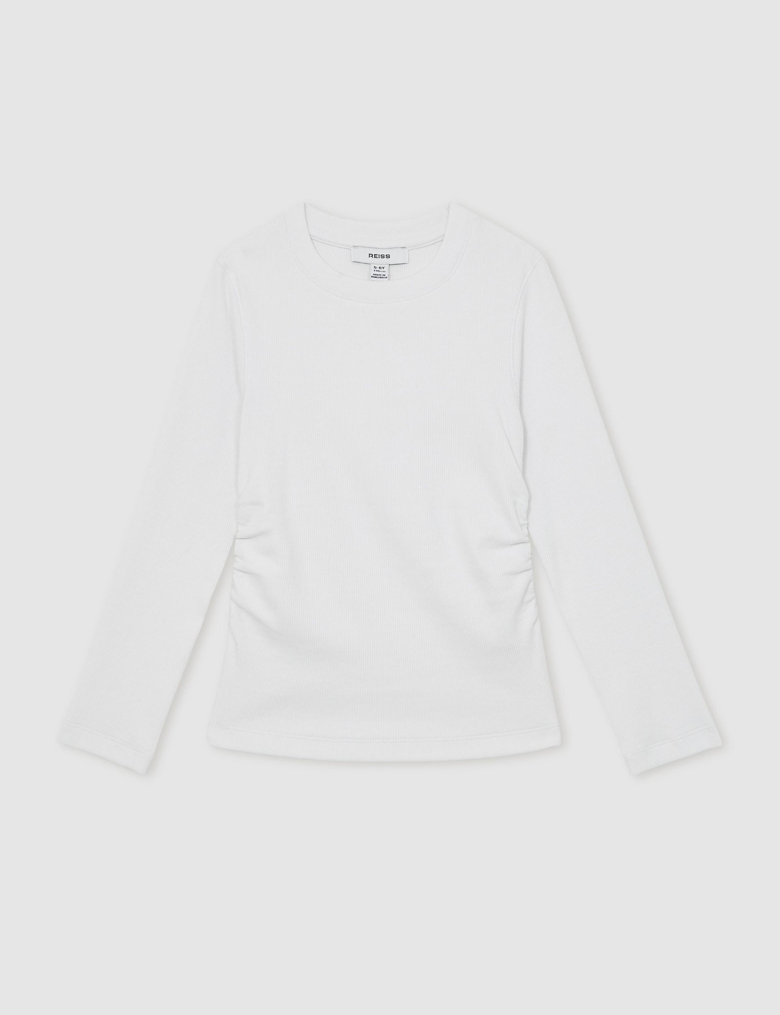 Cotton Rich Ruched T-Shirt (4-14 Yrs) 2 of 4