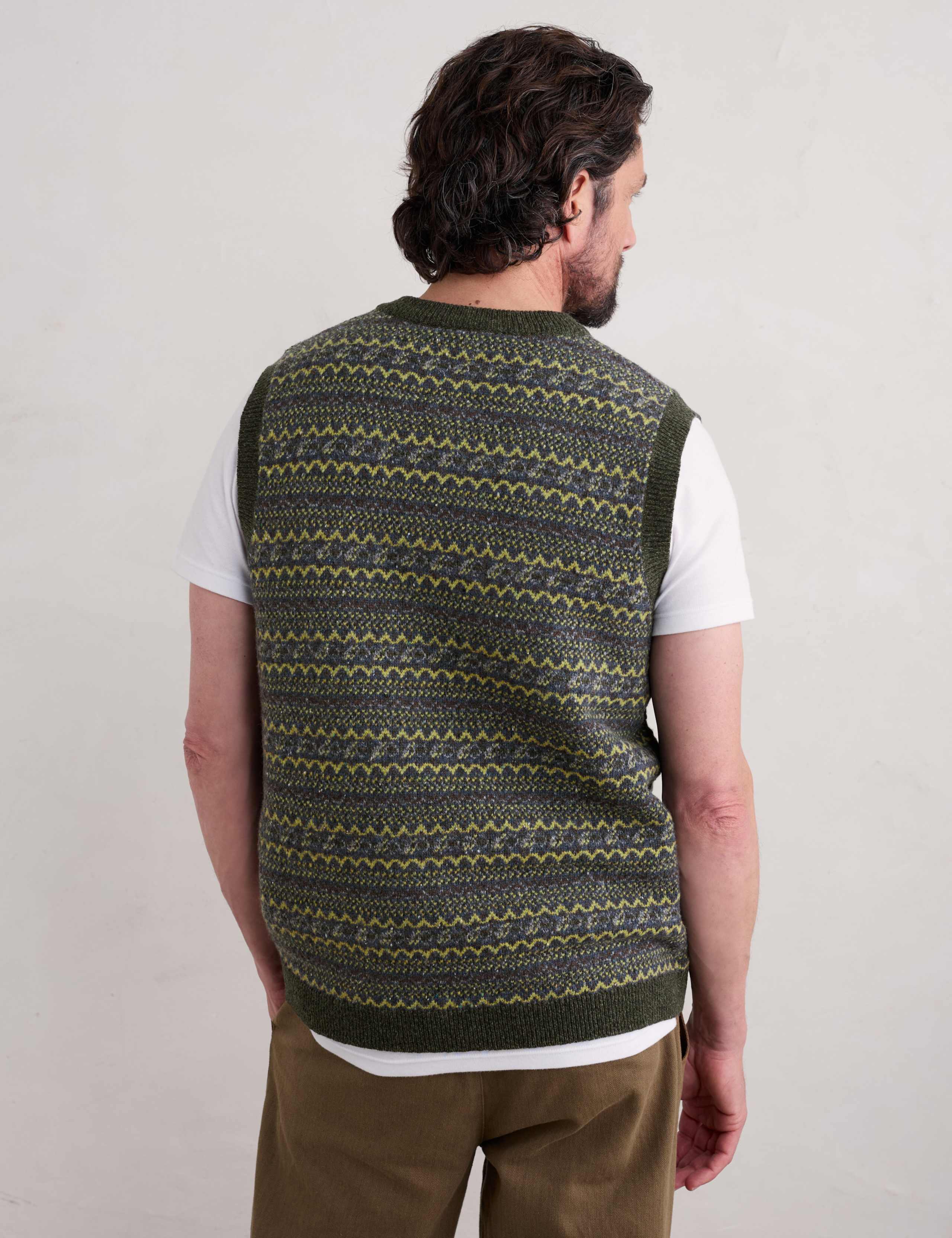 Lambswool Rich Fair Isle Knitted Vest 5 of 5
