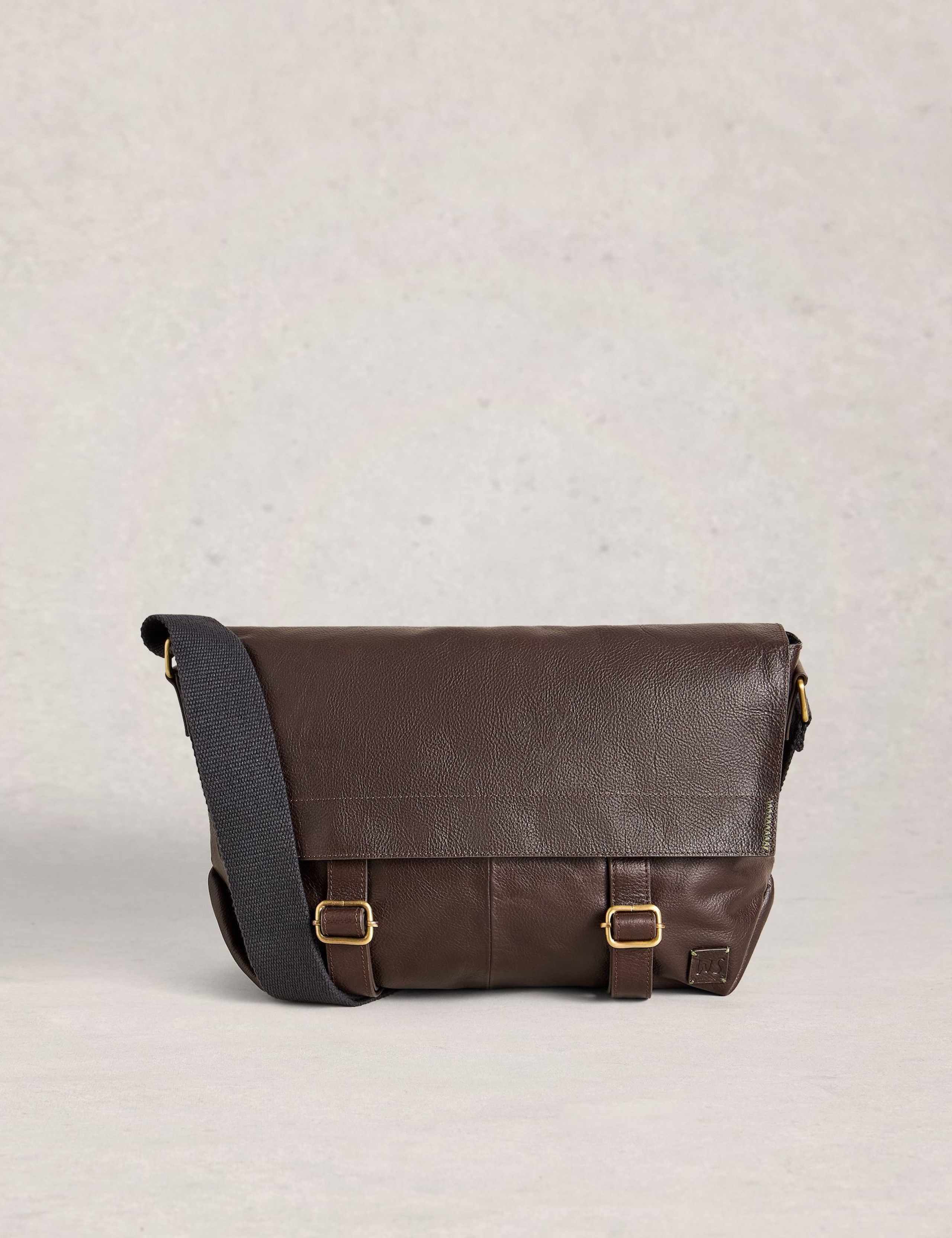 Leather Adjustable Messenger Bag 1 of 4