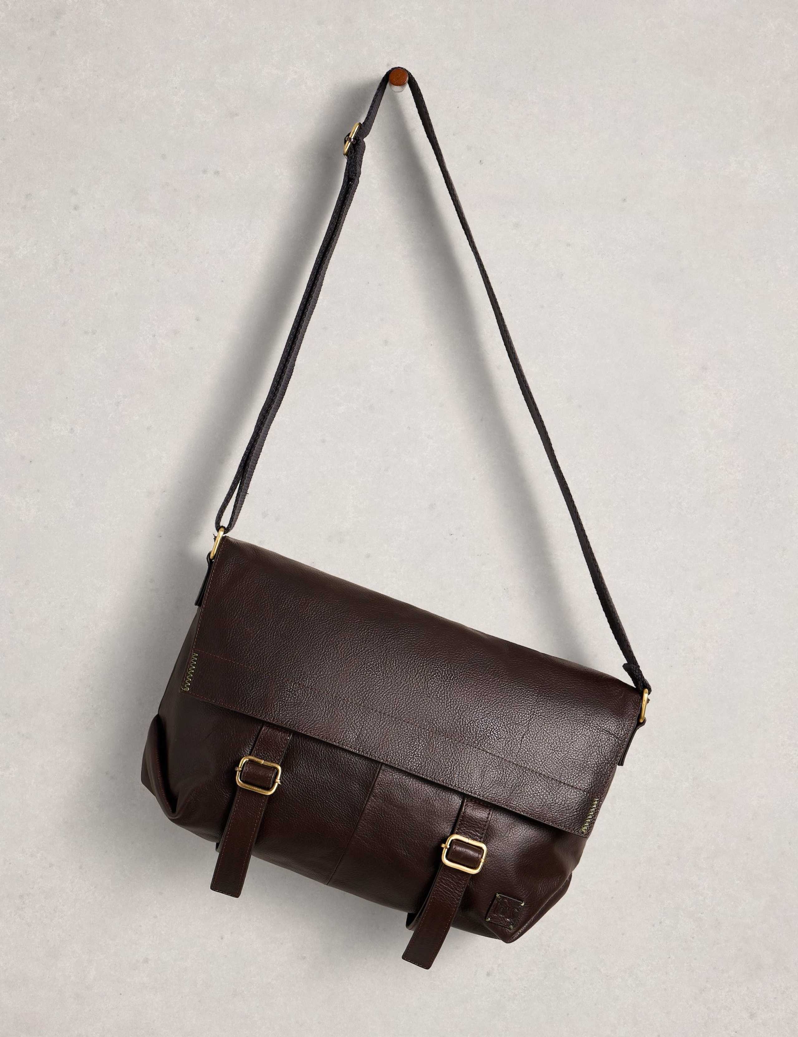 Leather Adjustable Messenger Bag 3 of 4