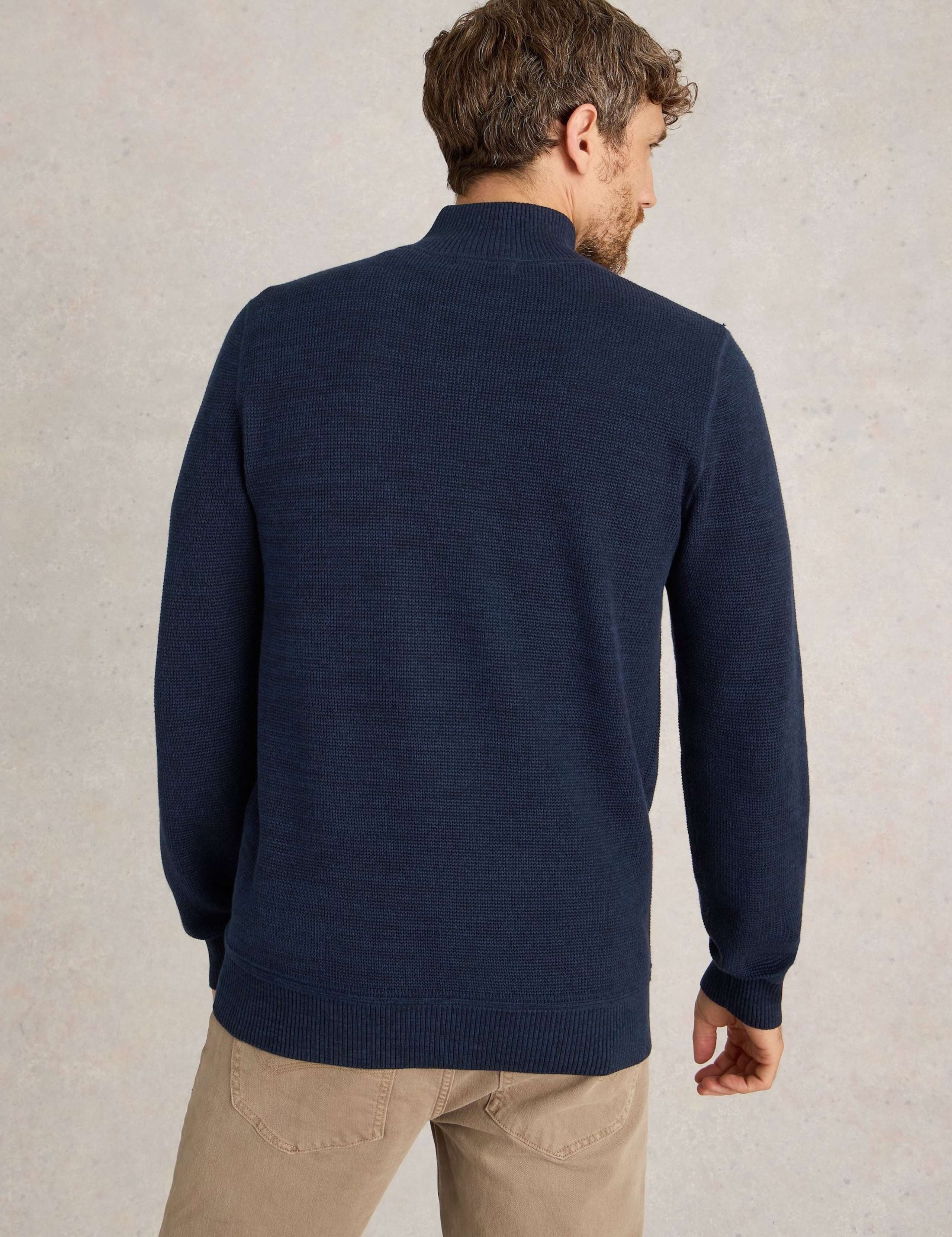 Pure Cotton Funnel Neck Half Zip Jumper 4 of 6