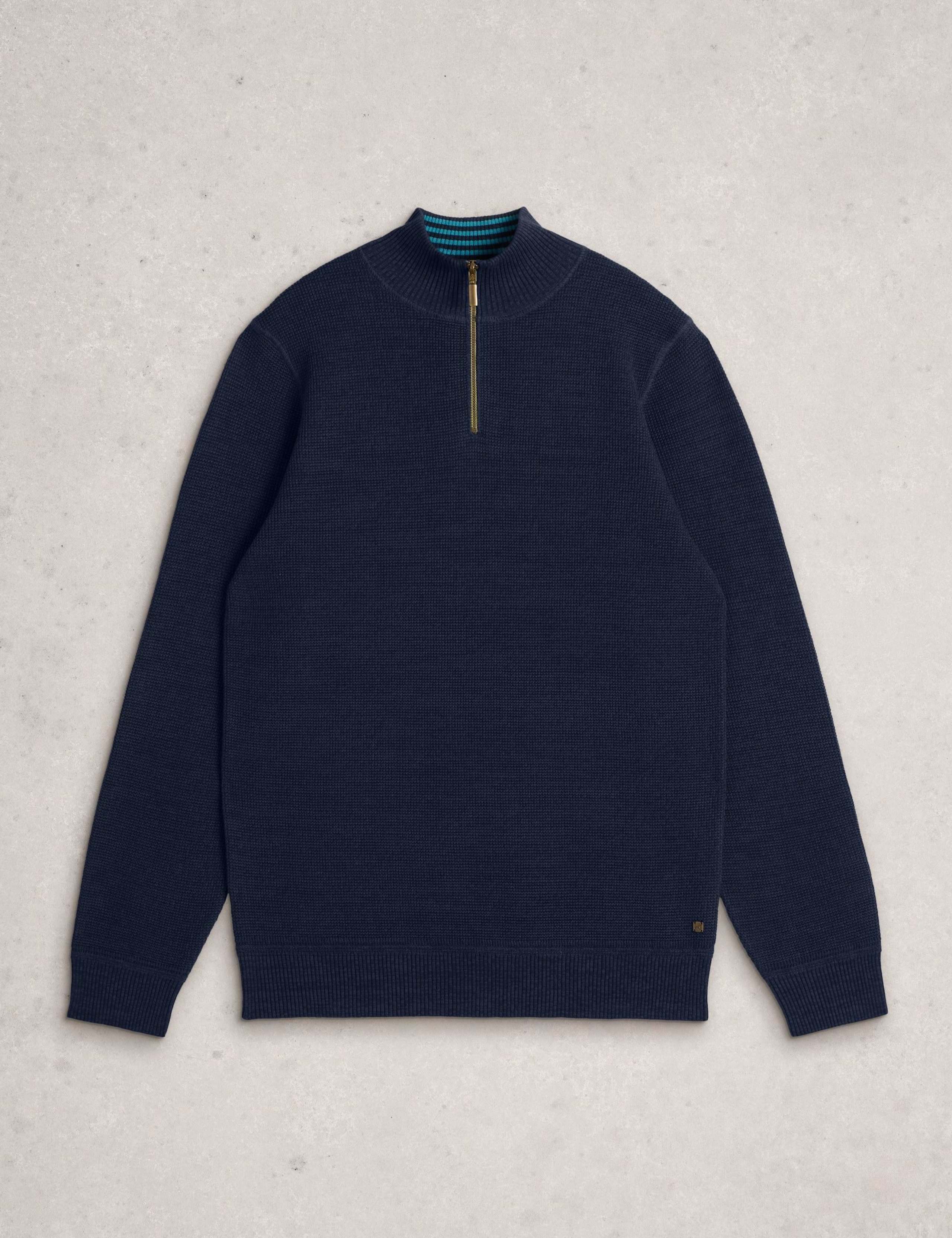 Pure Cotton Funnel Neck Half Zip Jumper 2 of 6