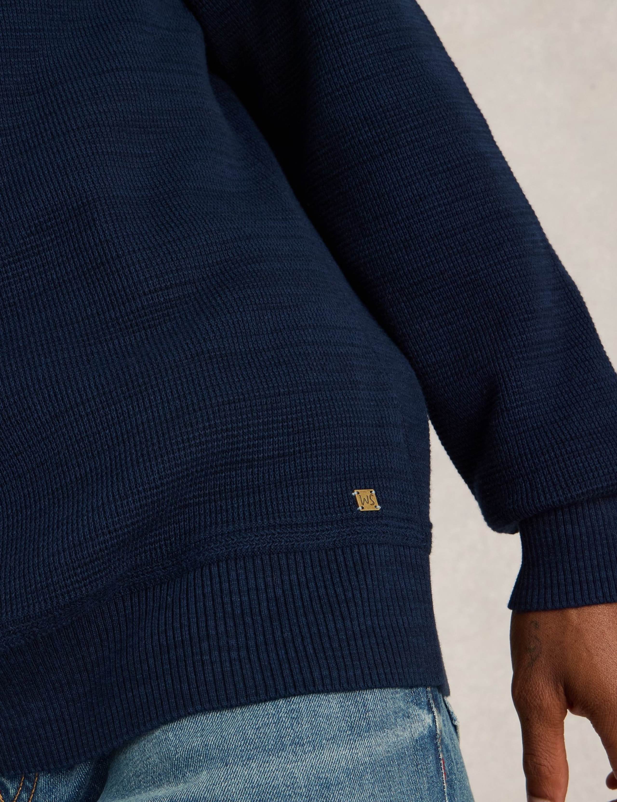 Pure Cotton Textured Crew Neck Jumper 6 of 6