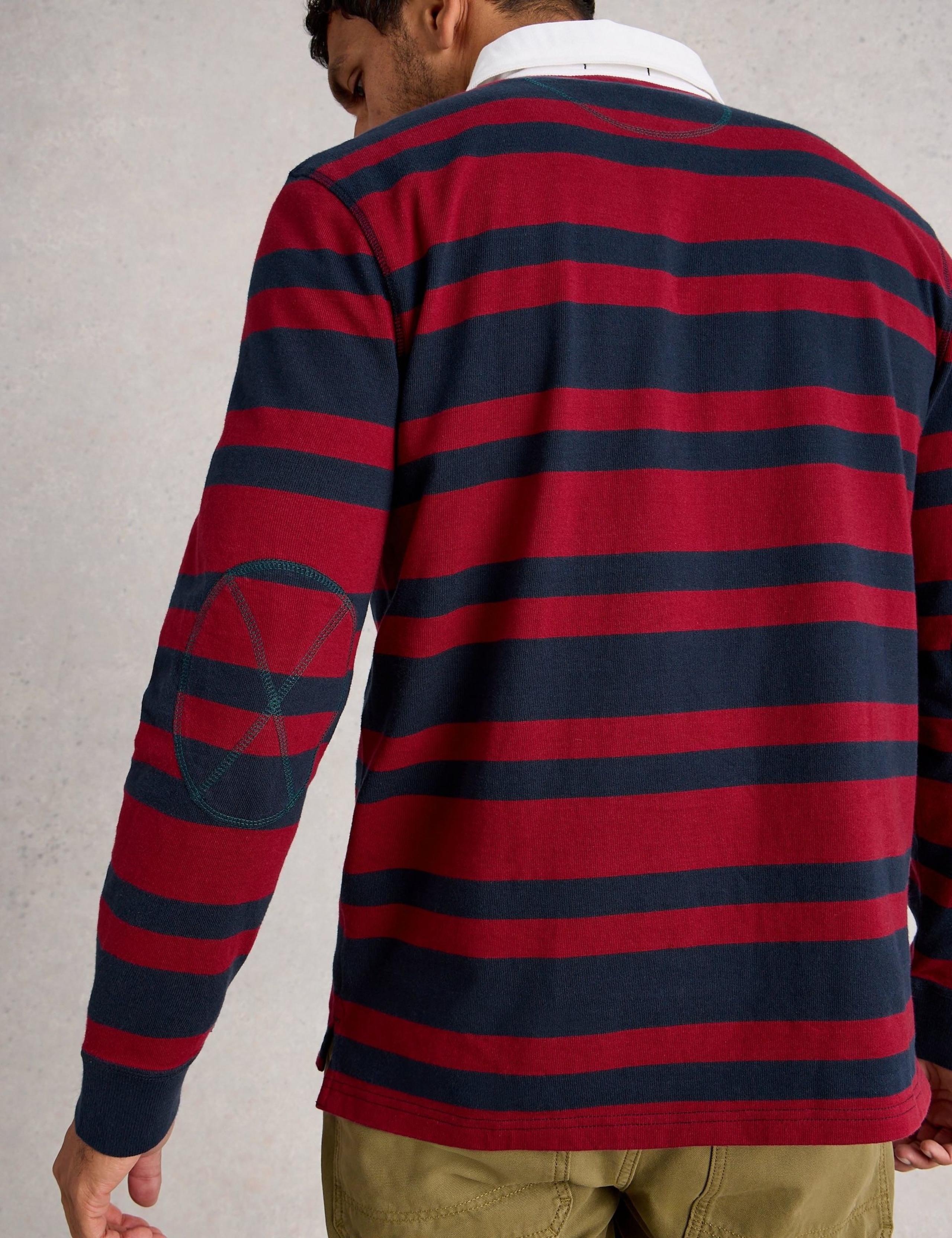 Pure Cotton Contrast Collar Stripe Rugby Shirt 4 of 6