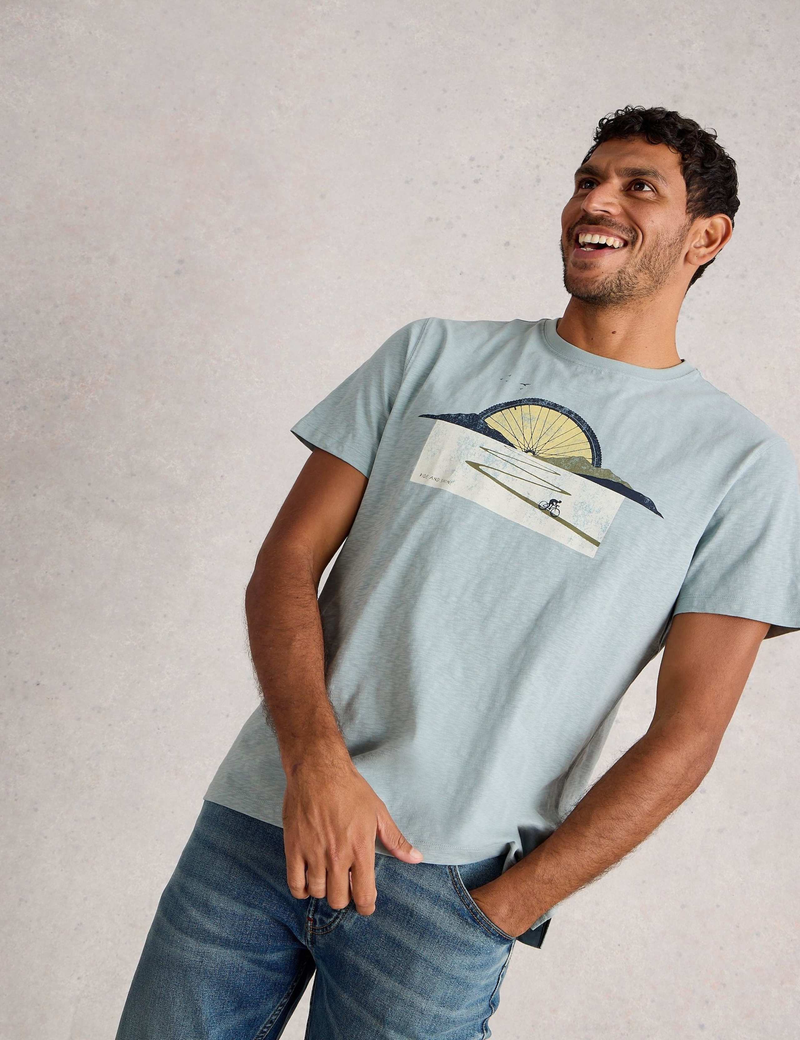 Pure Cotton Graphic Crew Neck T-Shirt 3 of 6