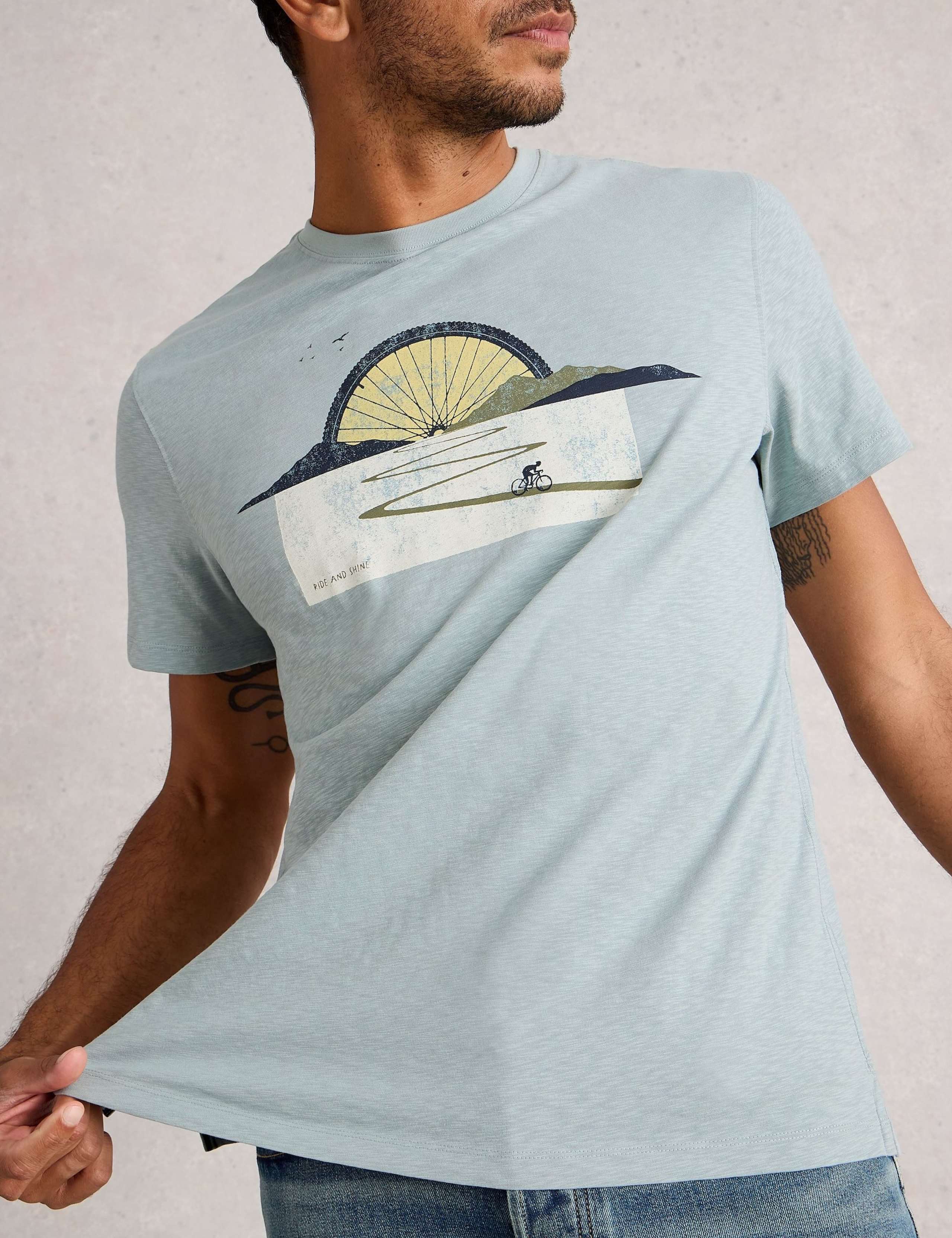 Pure Cotton Graphic Crew Neck T-Shirt 6 of 6