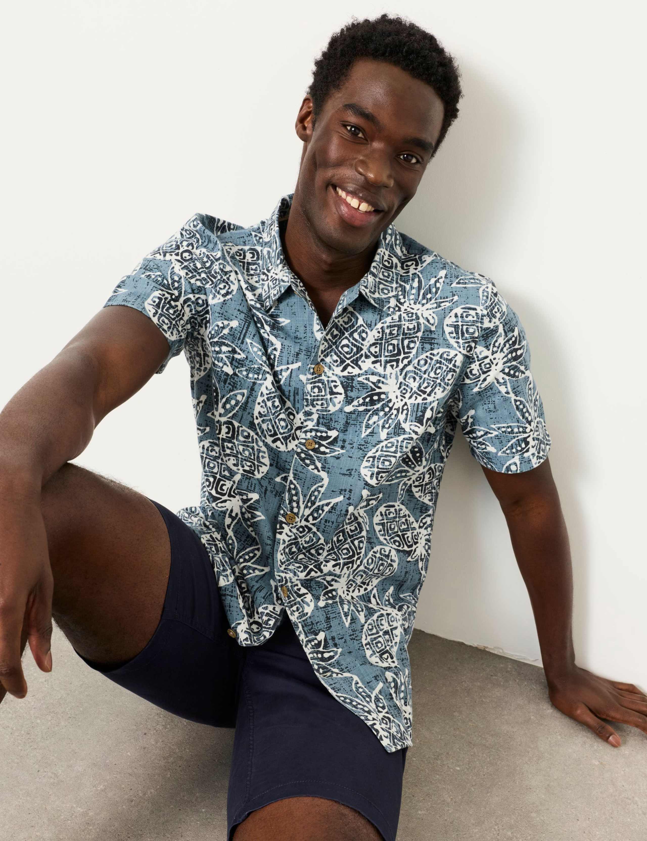 Regular Fit Pure Cotton Pineapple Shirt 5 of 6