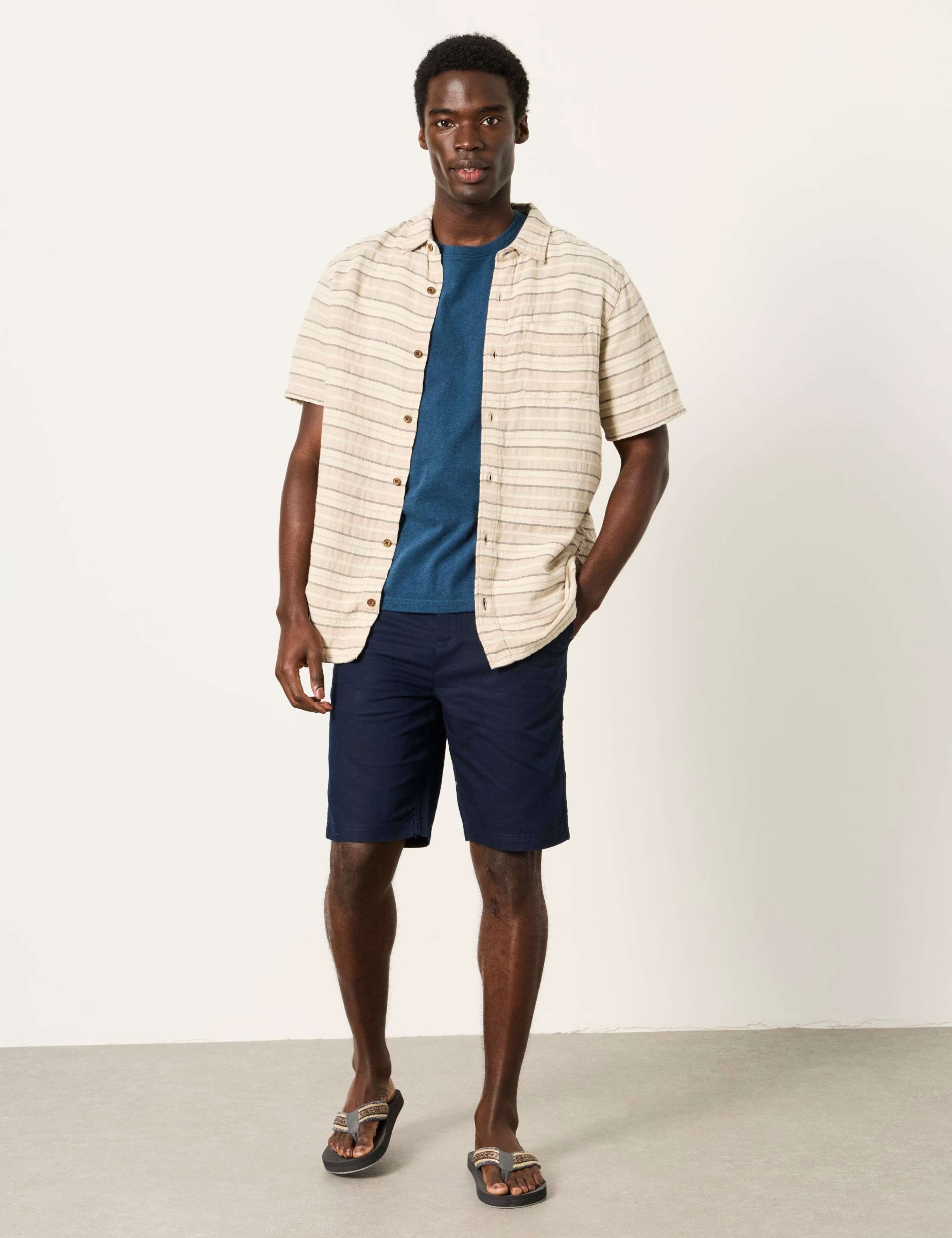 Linen Blend Half-Elasticated Waist Shorts 4 of 6