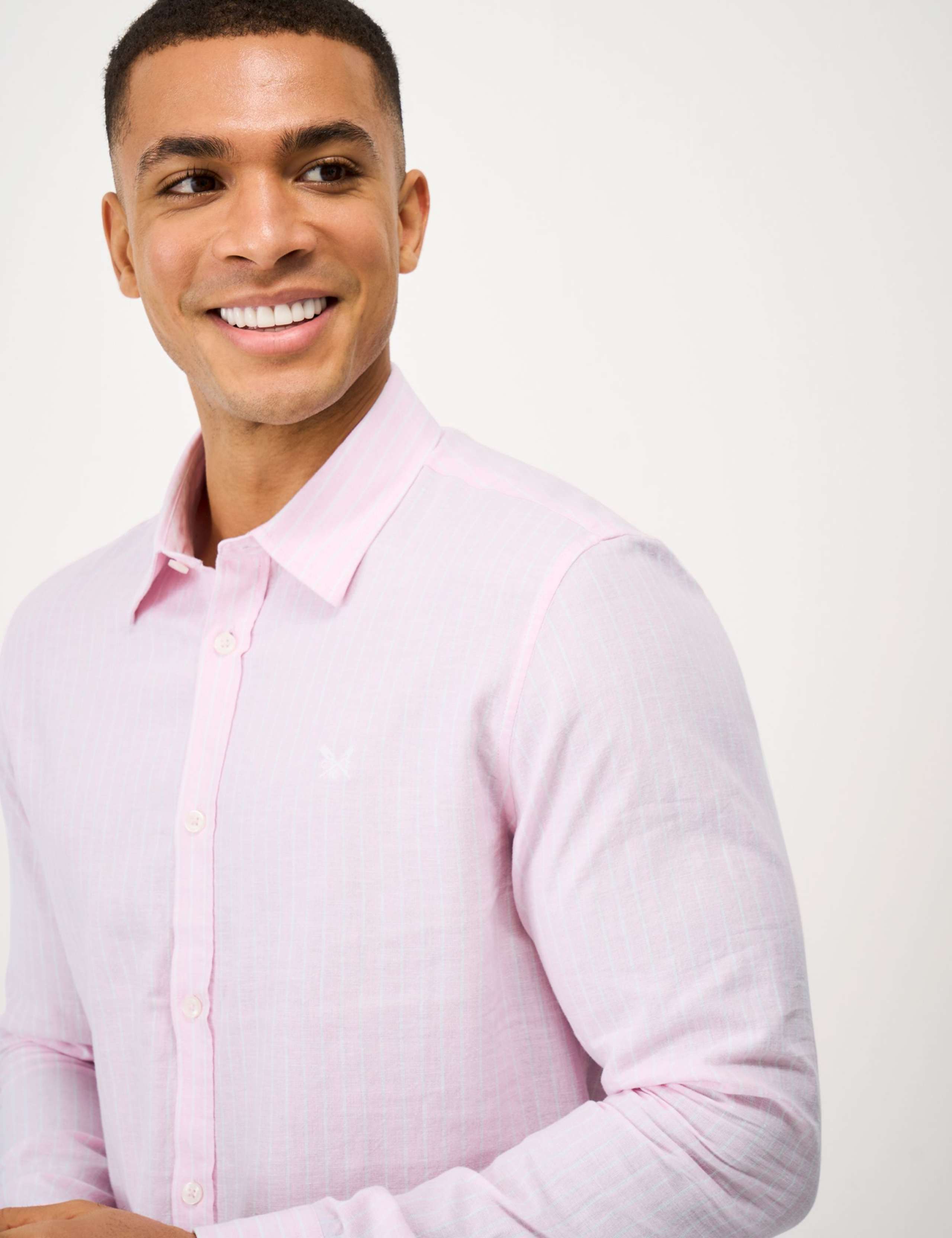 Regular Fit Linen and Cotton Striped Shirt 5 of 5