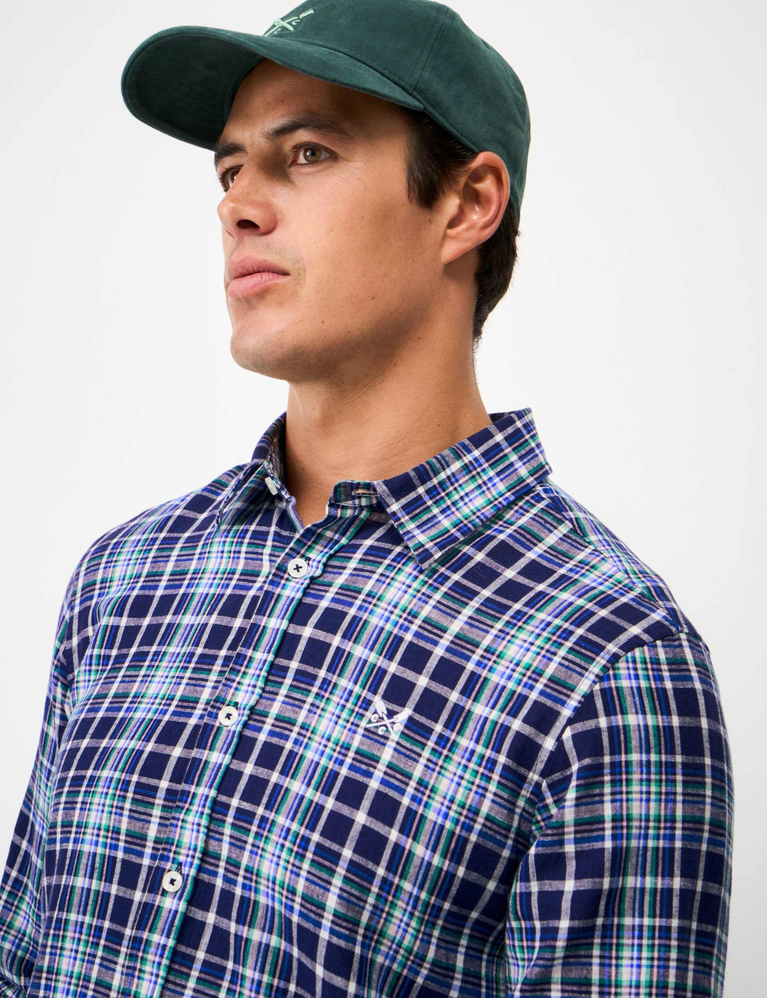 Regular Fit Linen and Cotton Checked Shirt 5 of 5