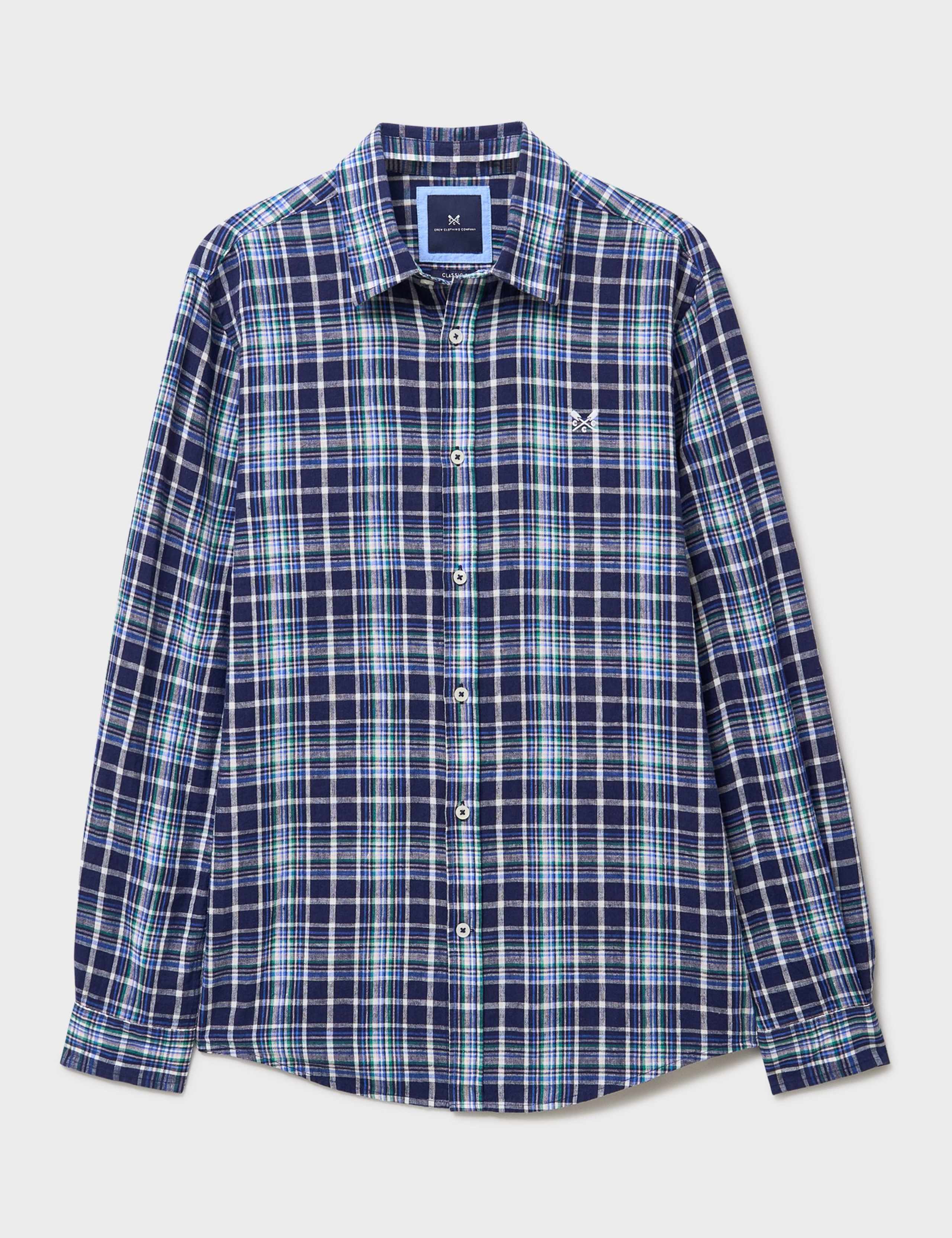Regular Fit Linen and Cotton Checked Shirt 2 of 5