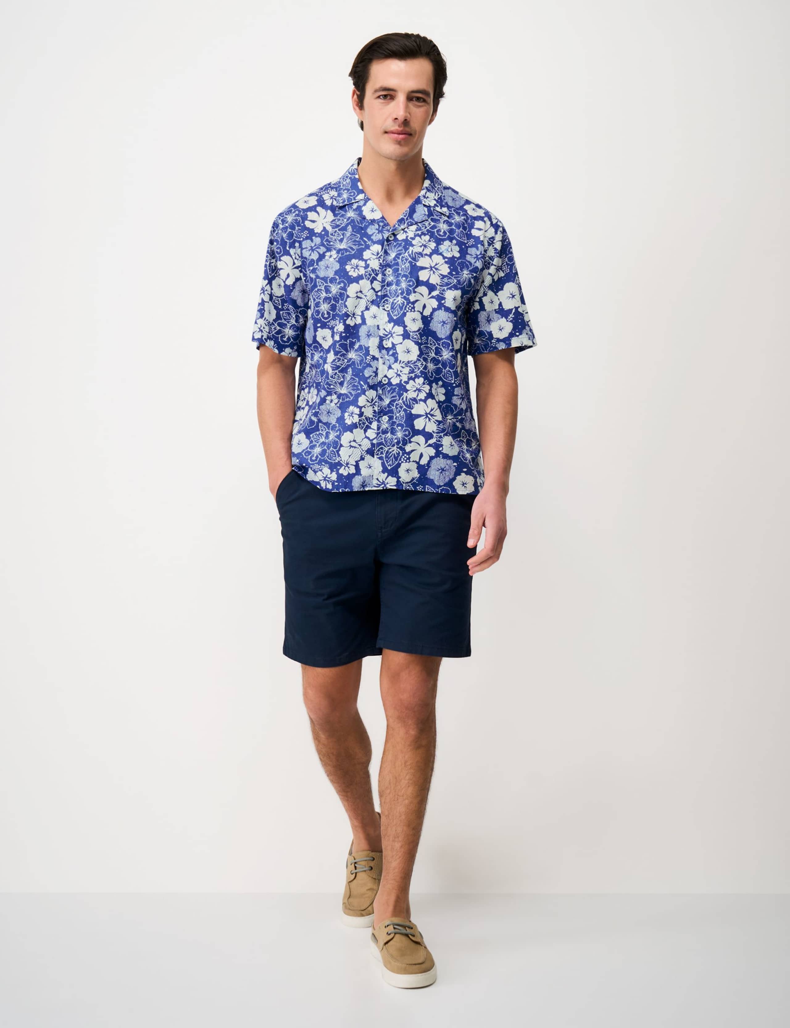 Relaxed Fit Linen and Cotton Floral Shirt 1 of 5