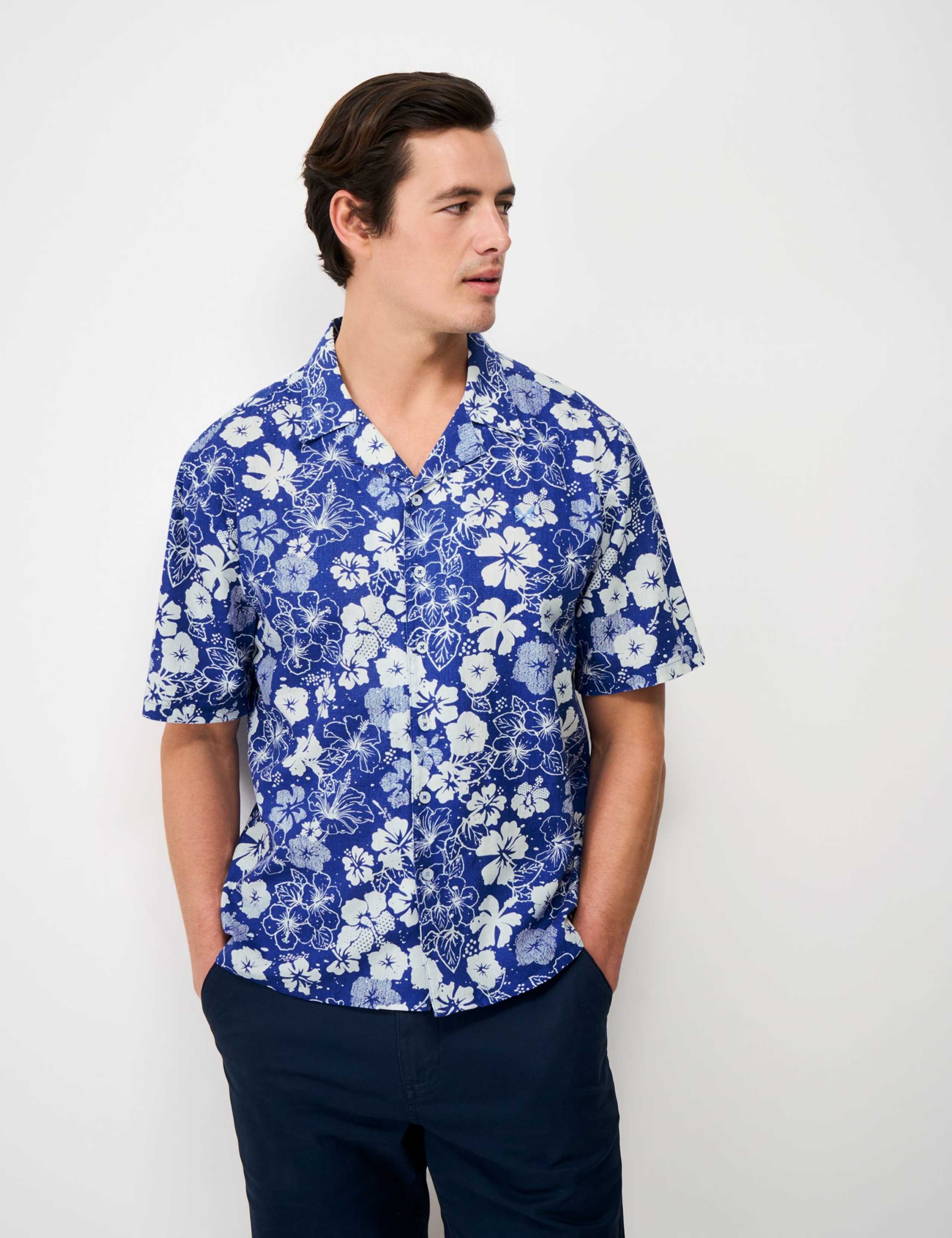 Relaxed Fit Linen and Cotton Floral Shirt 3 of 5
