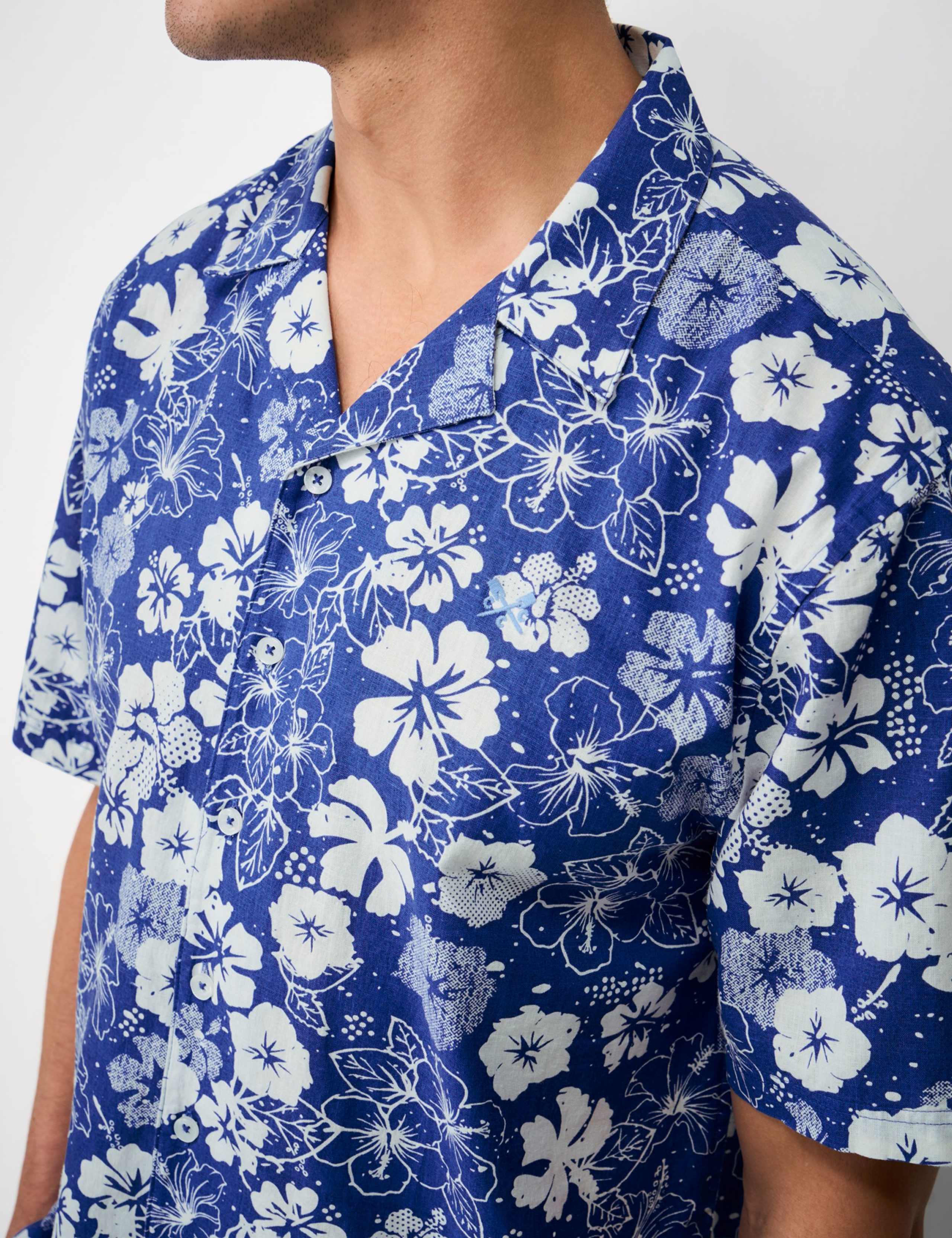 Relaxed Fit Linen and Cotton Floral Shirt 4 of 5