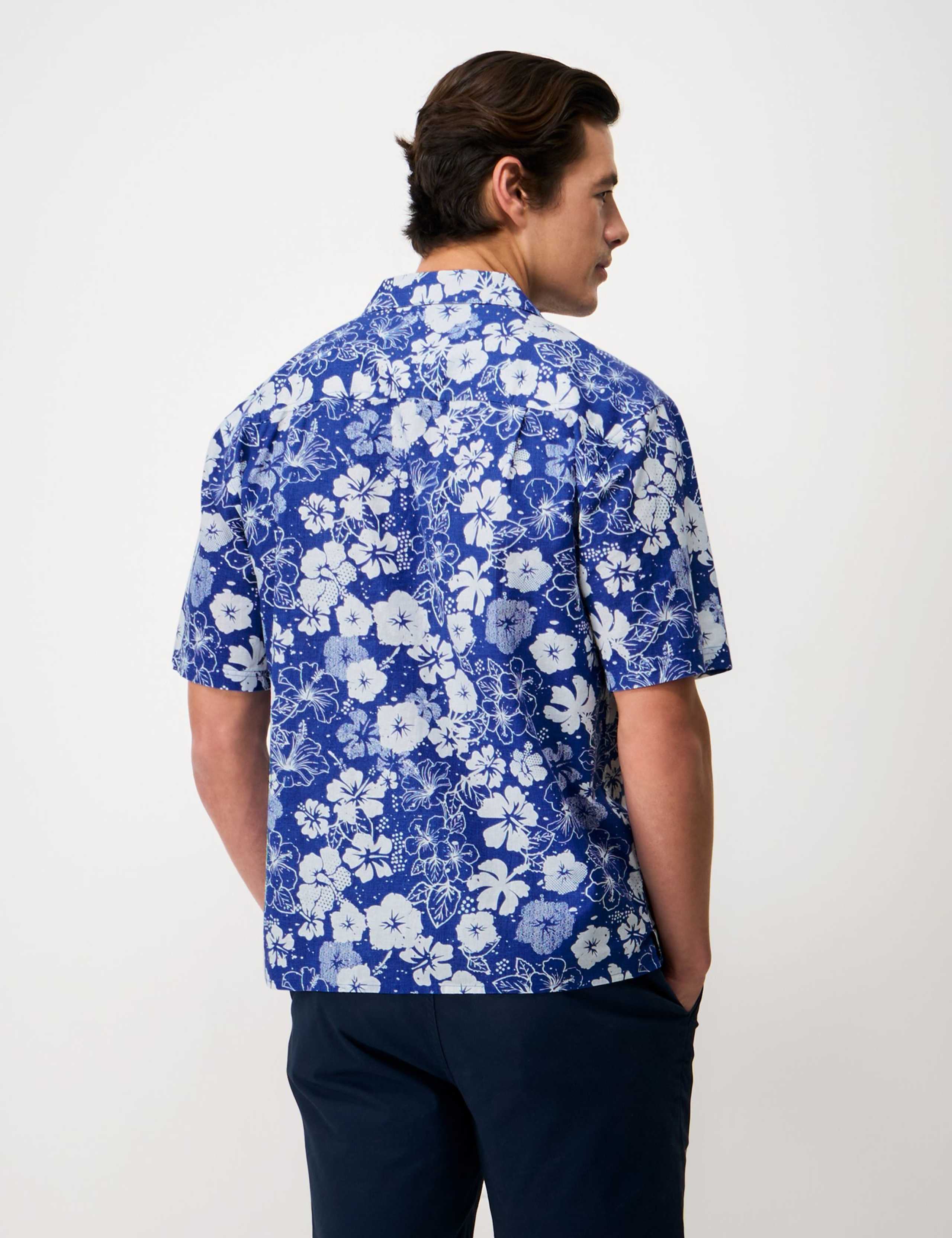 Relaxed Fit Linen and Cotton Floral Shirt 5 of 5