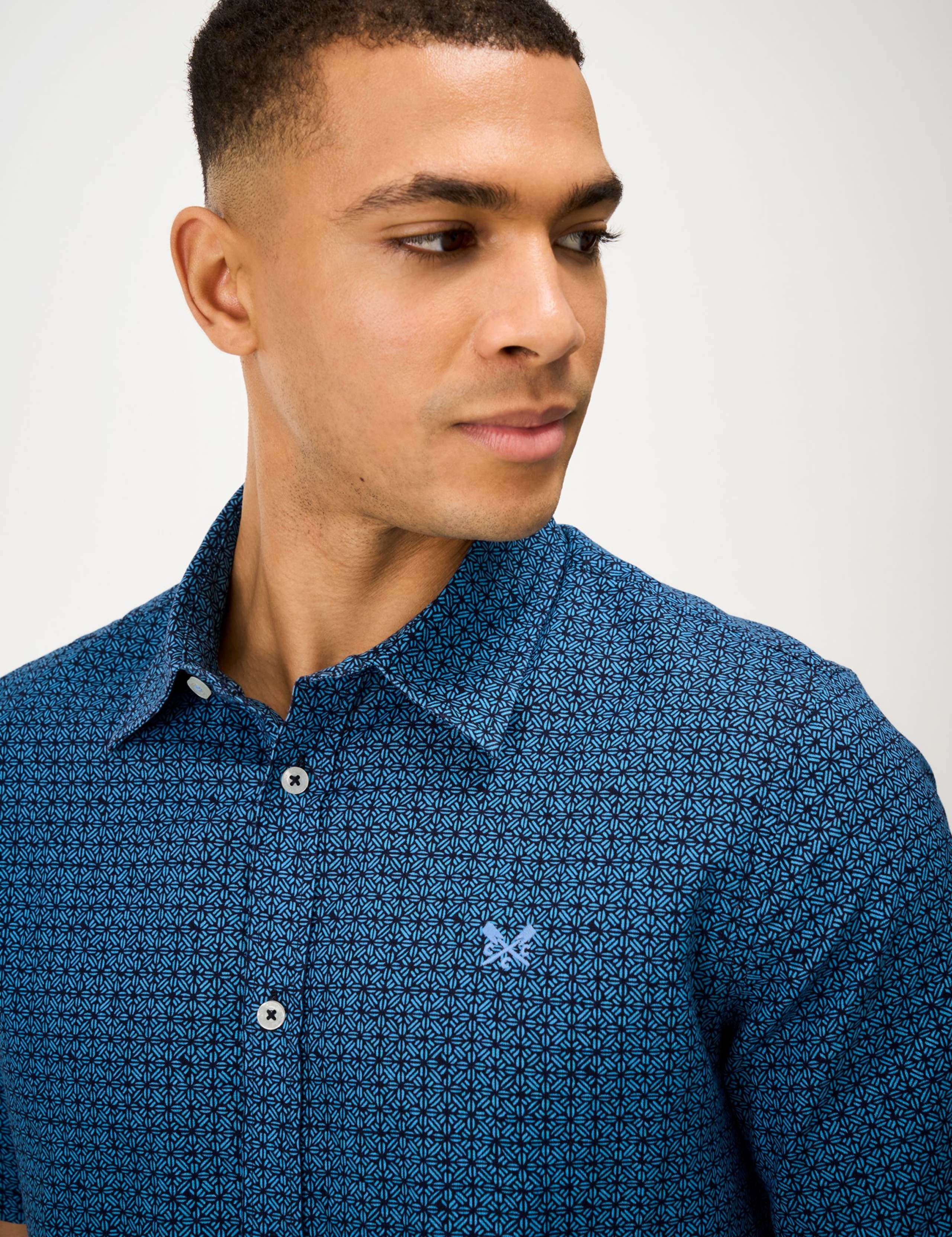 Relaxed Fit Linen Blend Geometric Shirt 4 of 5