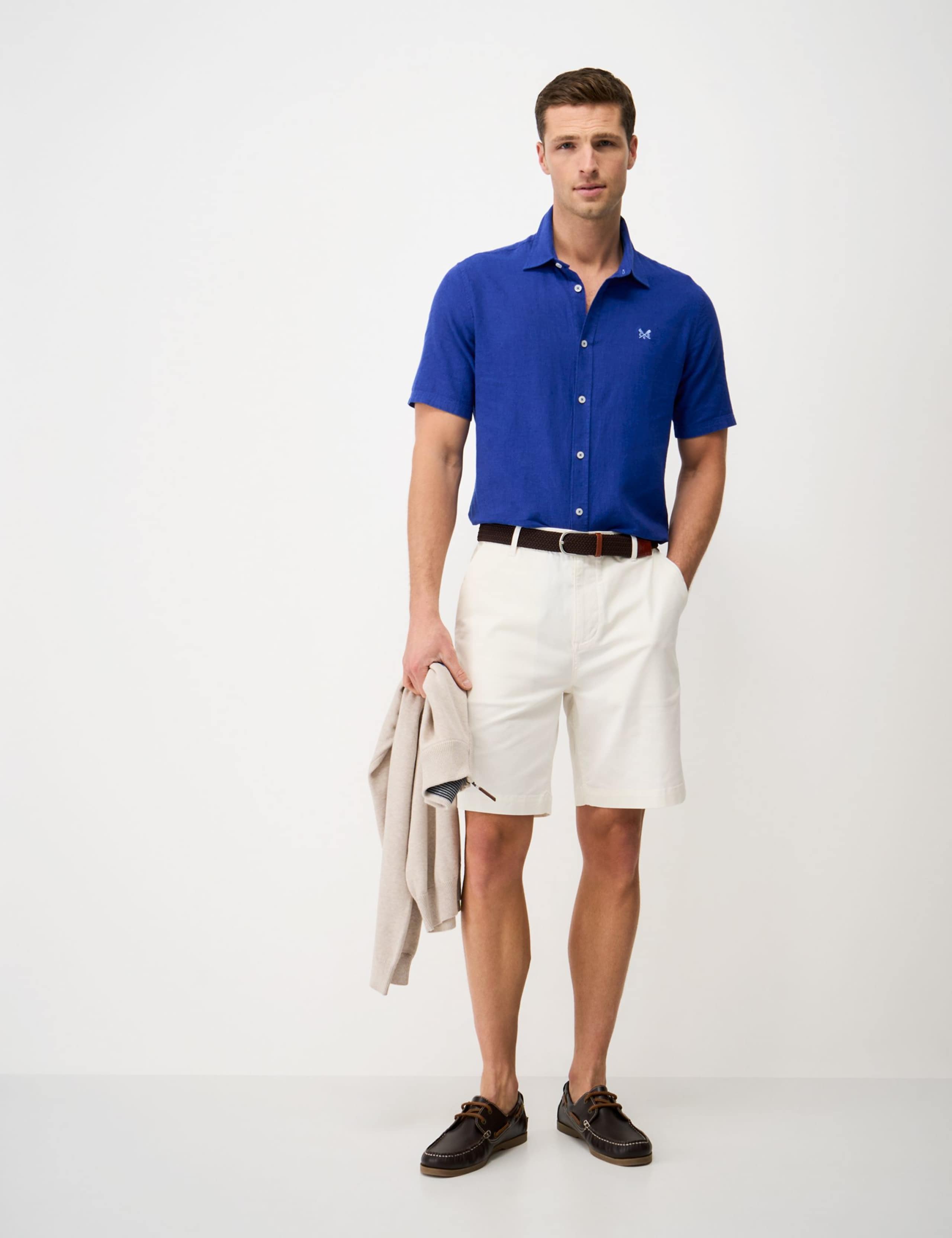 Regular Fit Linen and Cotton Short Sleeve Shirt 1 of 5