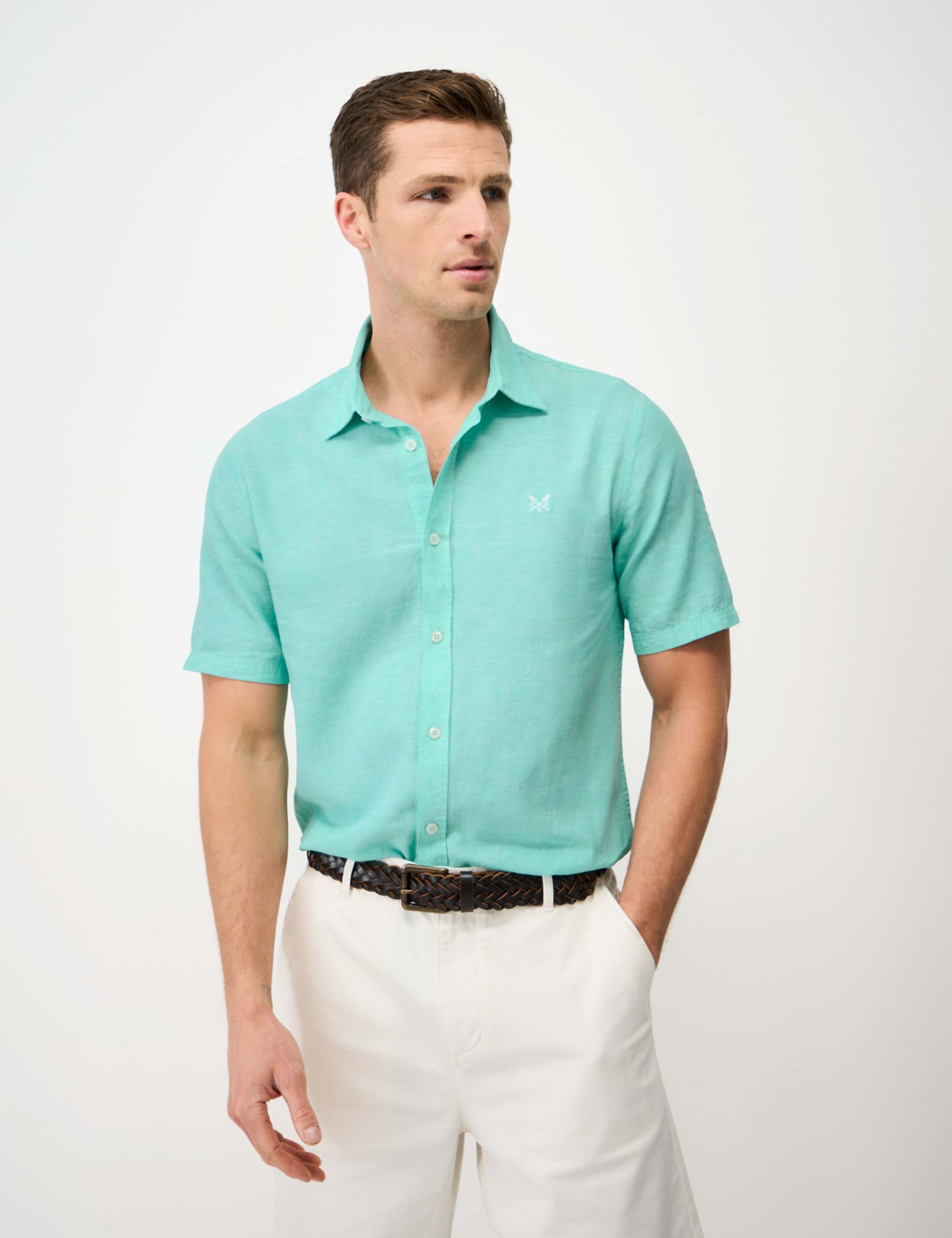 Regular Fit Linen and Cotton Short Sleeve Shirt 4 of 5