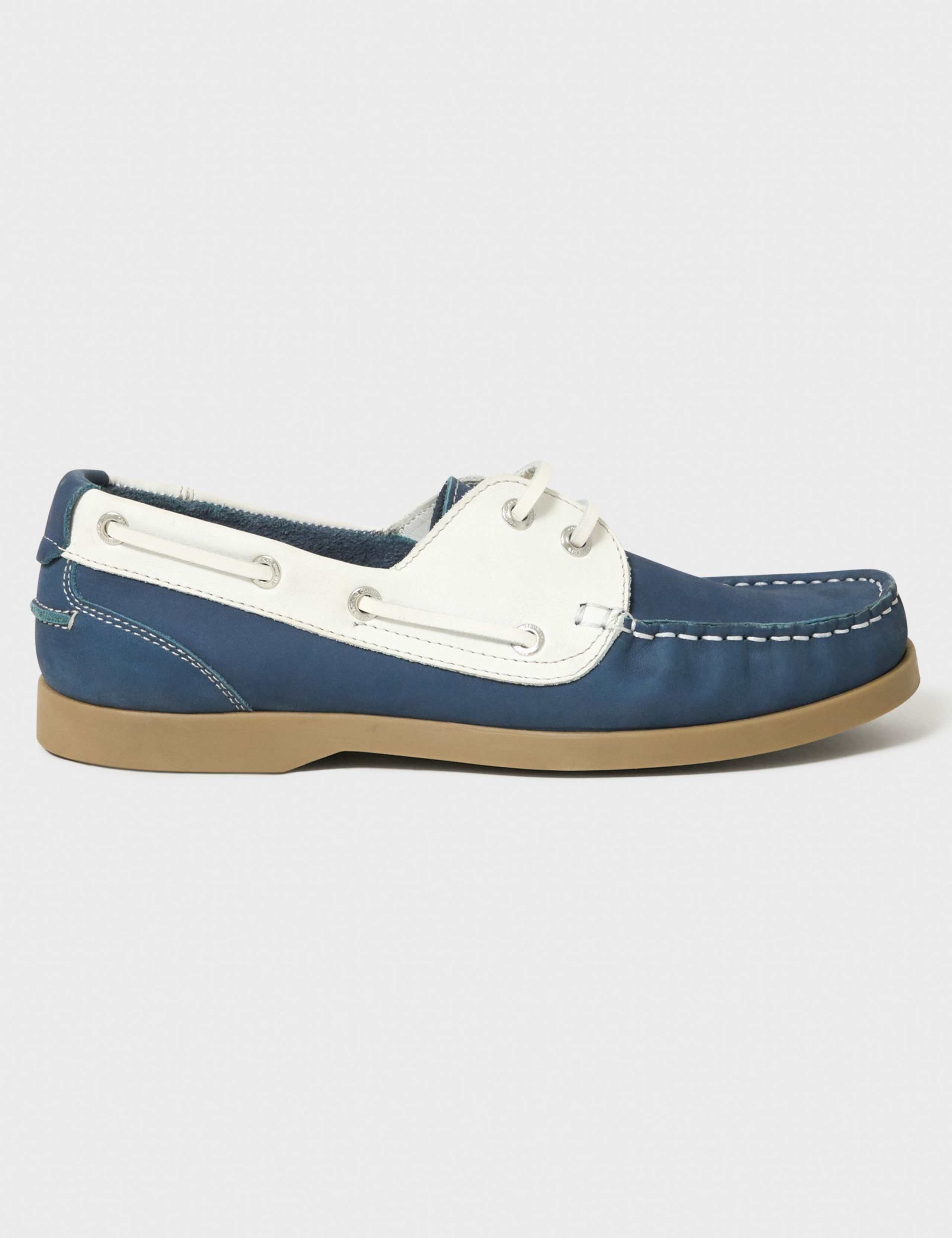 Leather Lace Up Flat Boat Shoes 3 of 4
