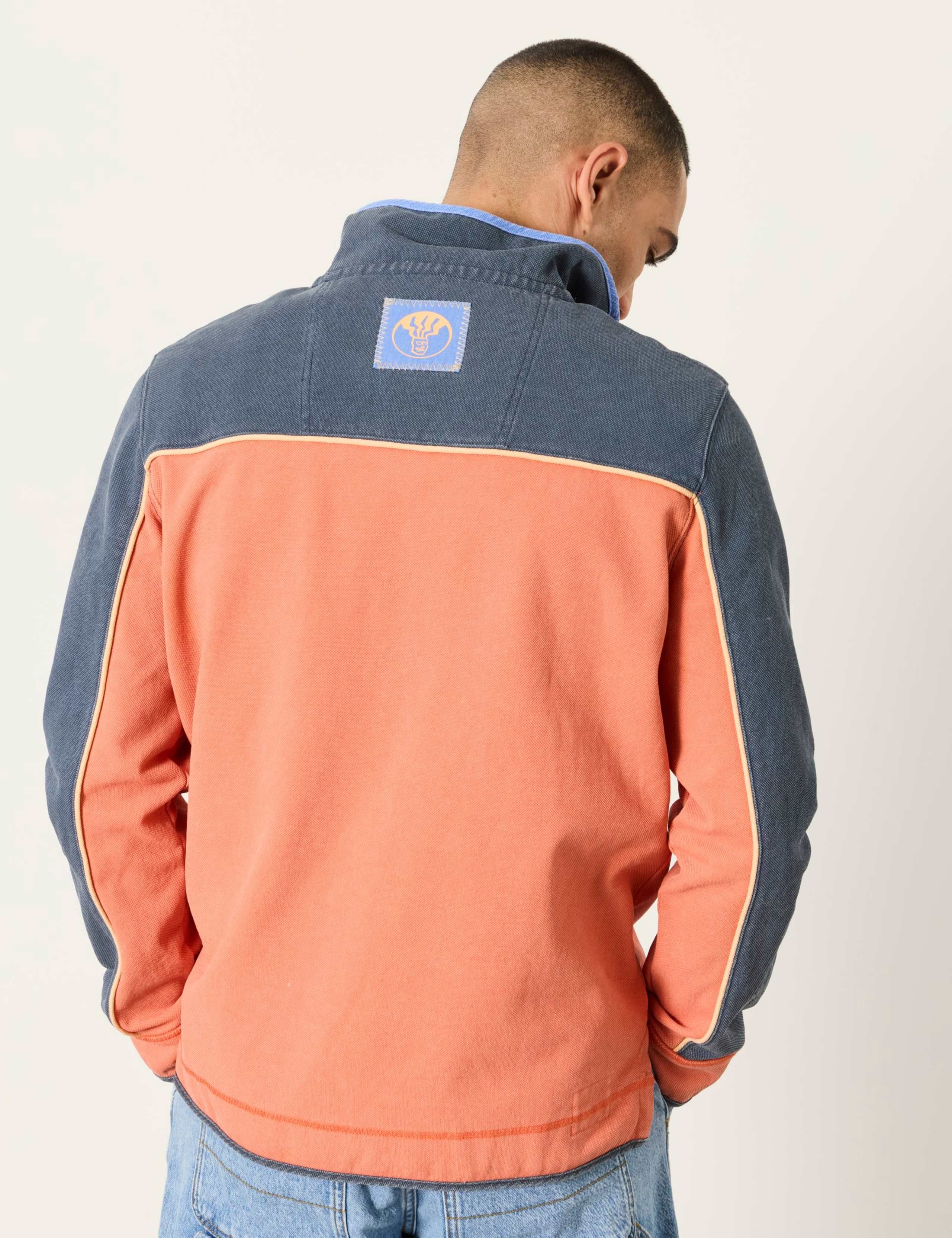Pure Cotton Colour Block Half Zip Sweatshirt 4 of 6