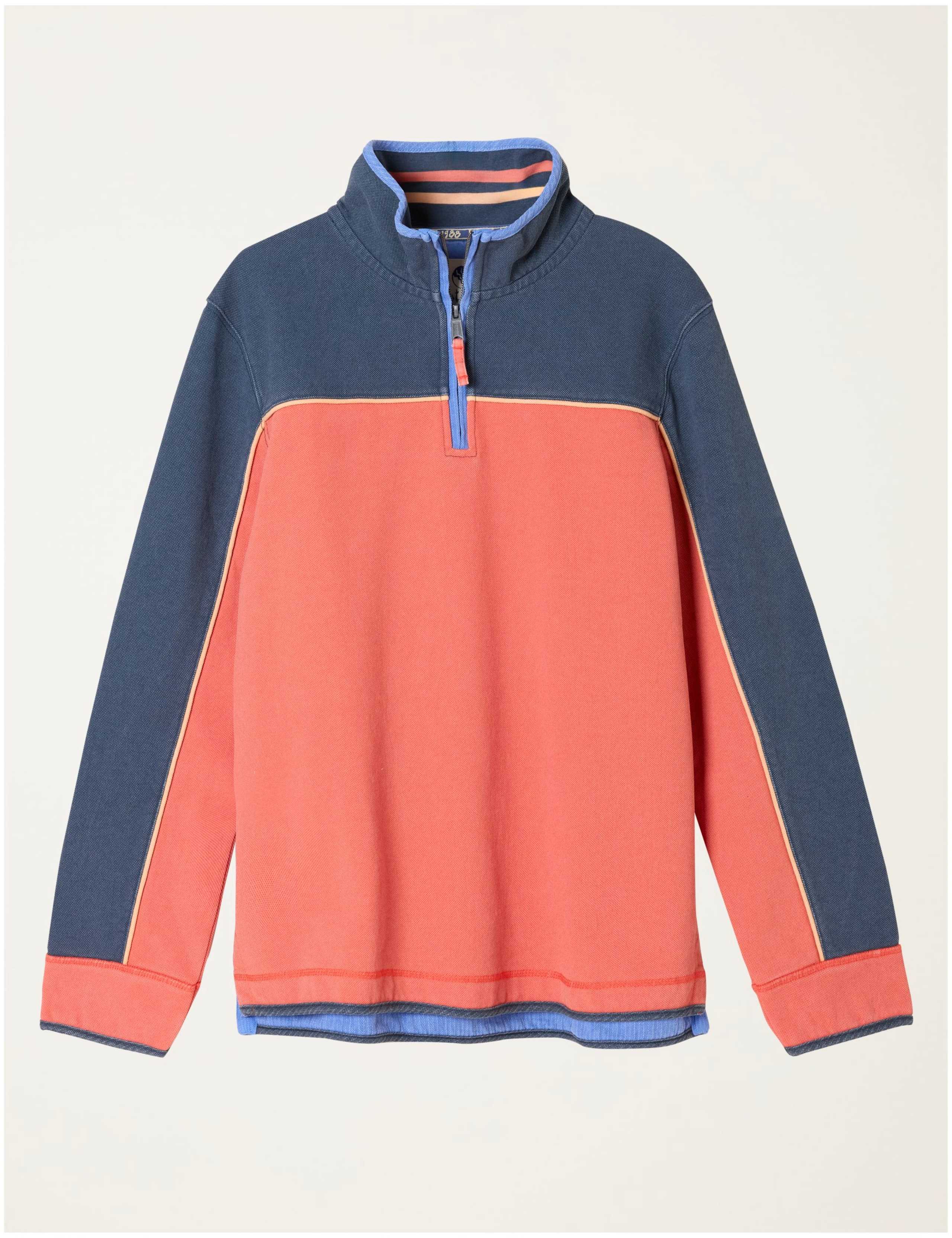 Pure Cotton Colour Block Half Zip Sweatshirt 2 of 6