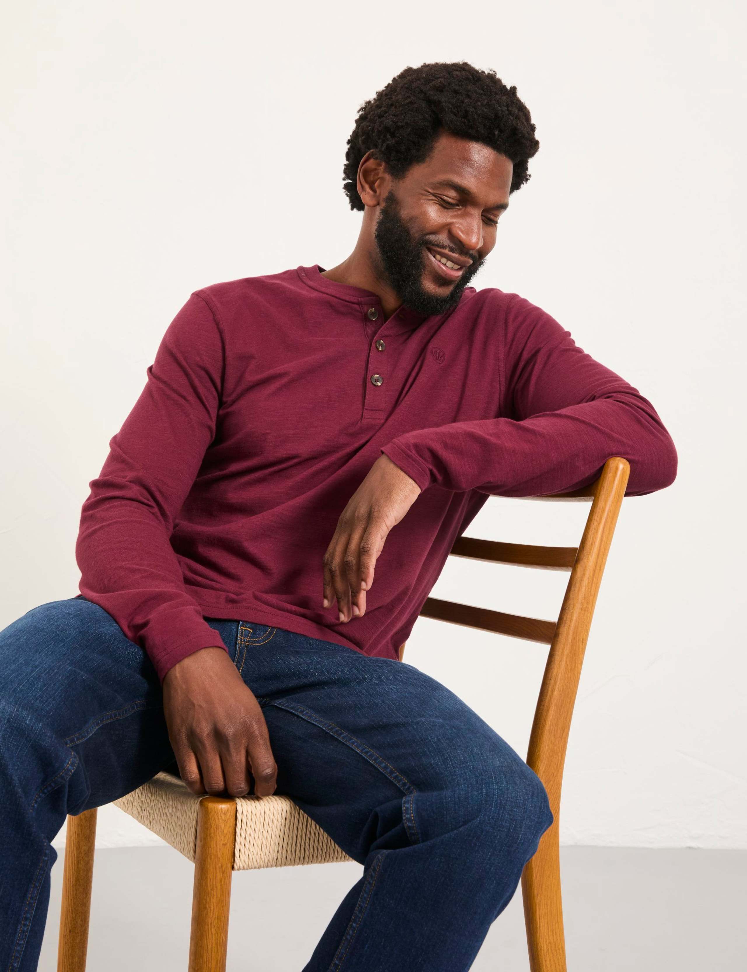 Pure Cotton Henley Long Sleeve Top 4 of 5