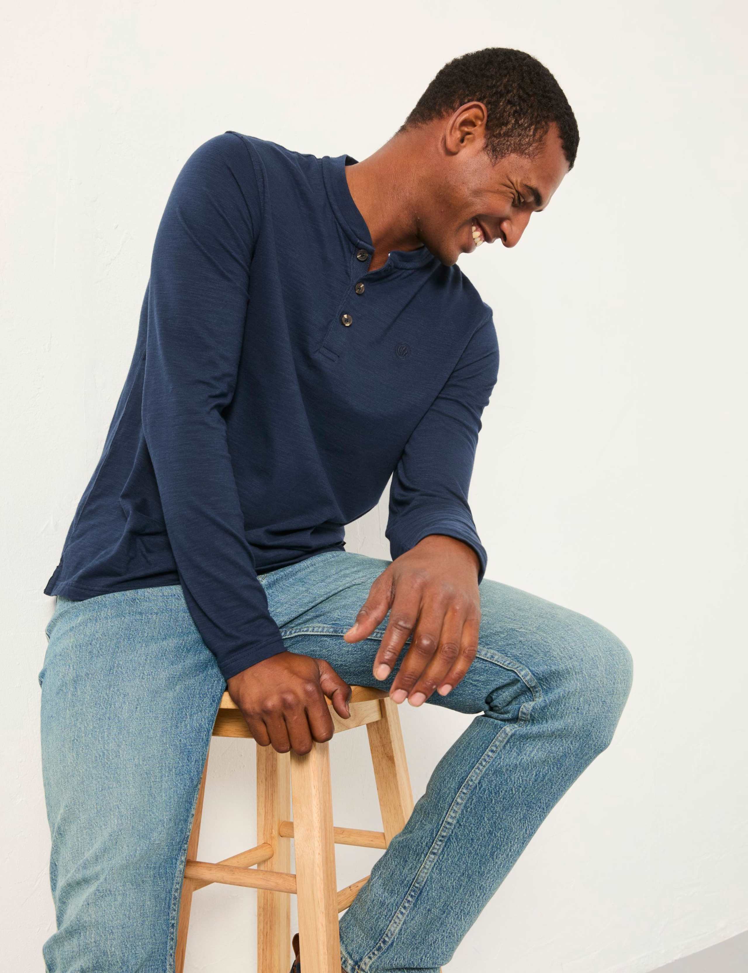 Pure Cotton Henley Long Sleeve Top 5 of 5