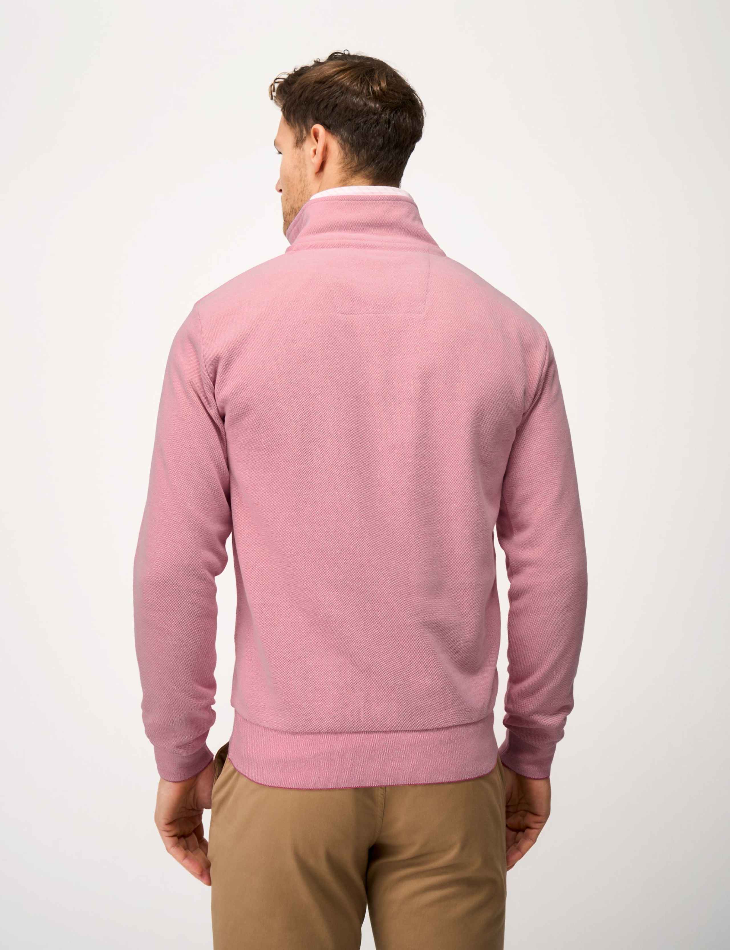 Pure Cotton Textured Half Zip Jumper 4 of 5