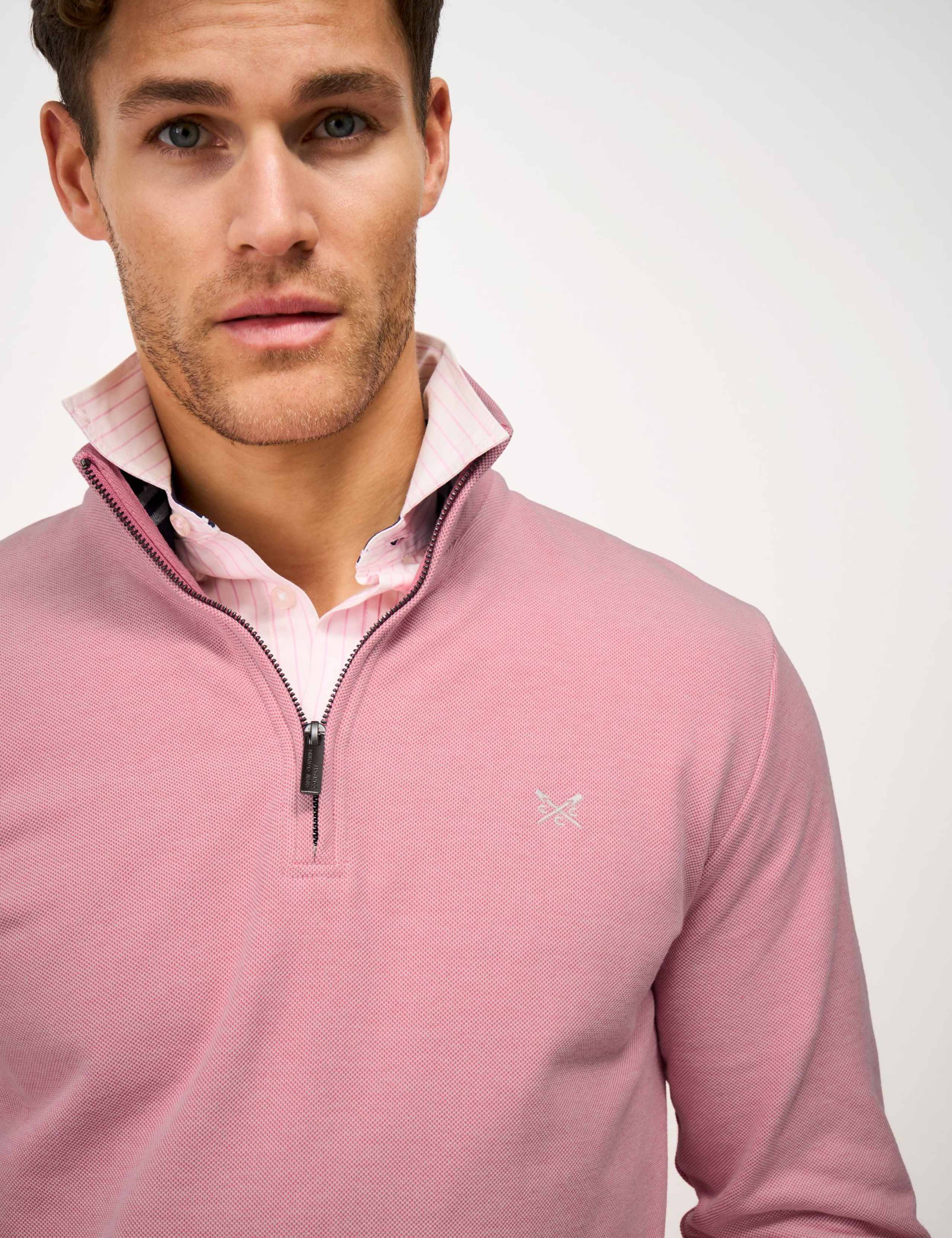 Pure Cotton Textured Half Zip Jumper 5 of 5